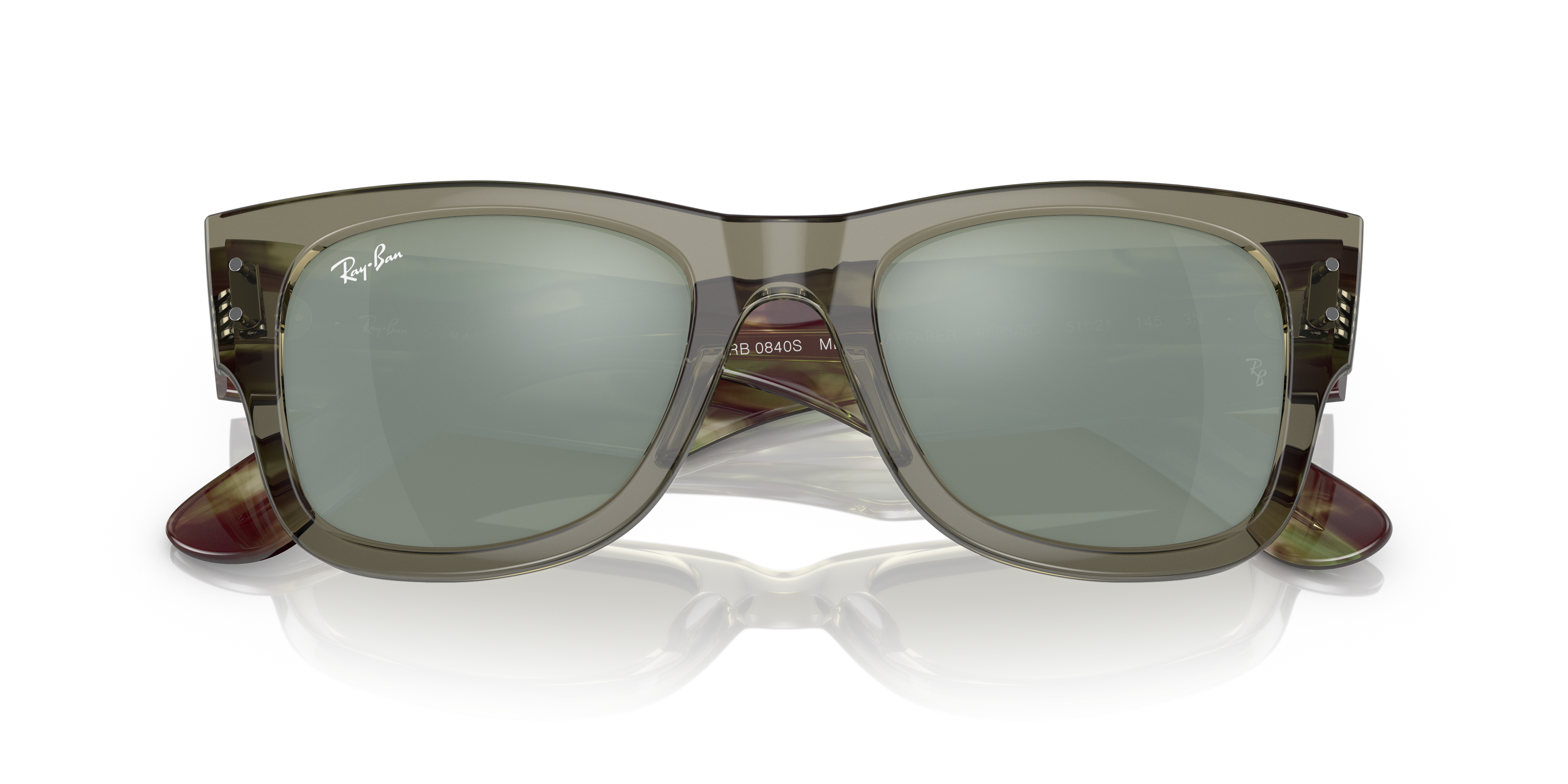 Ray-Ban Mega Wayfarer Marrone Trasparente - Occhiali da Sole Unisex