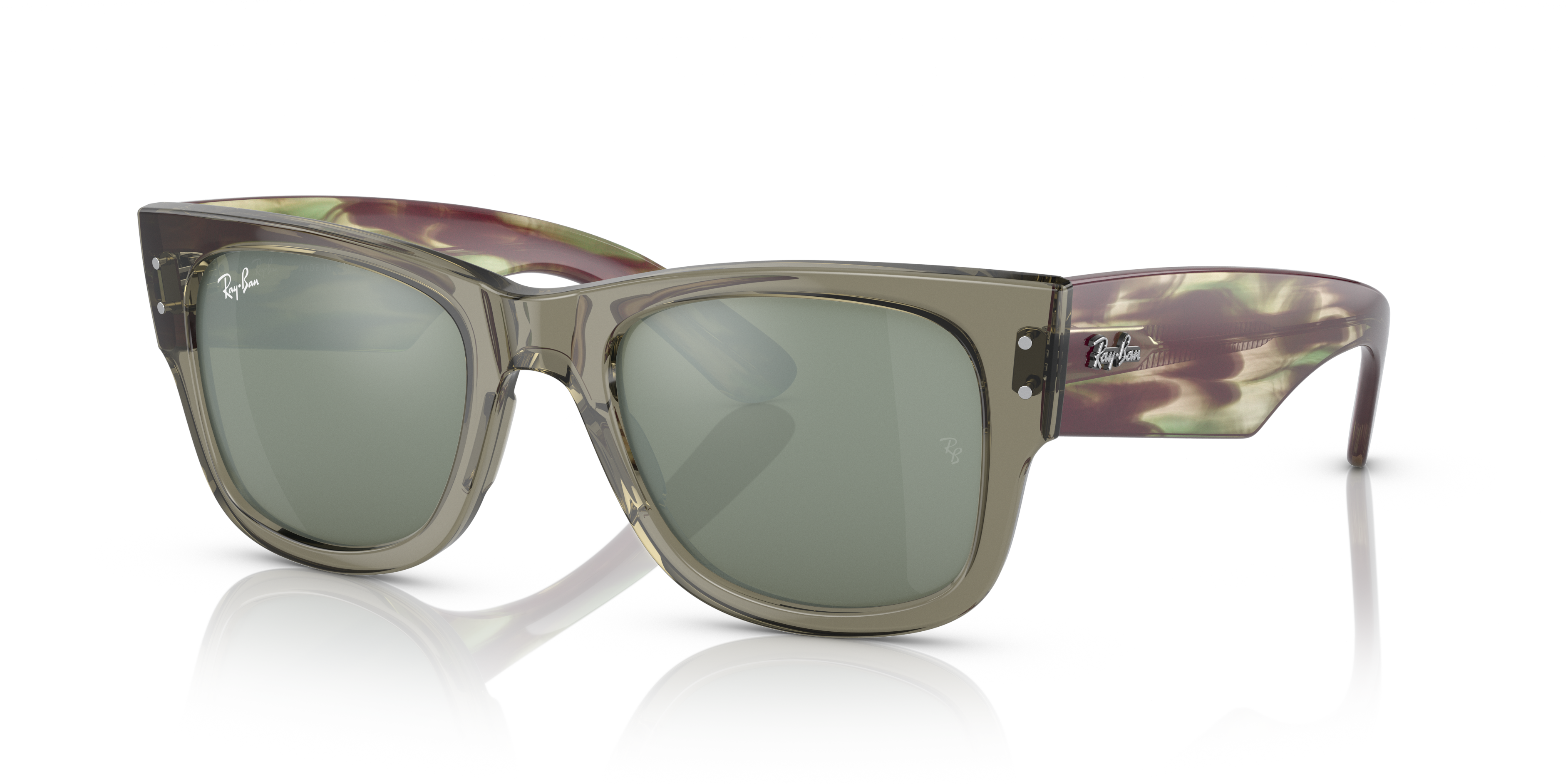 Ray-Ban Mega Wayfarer Marrone Trasparente - Occhiali da Sole Unisex