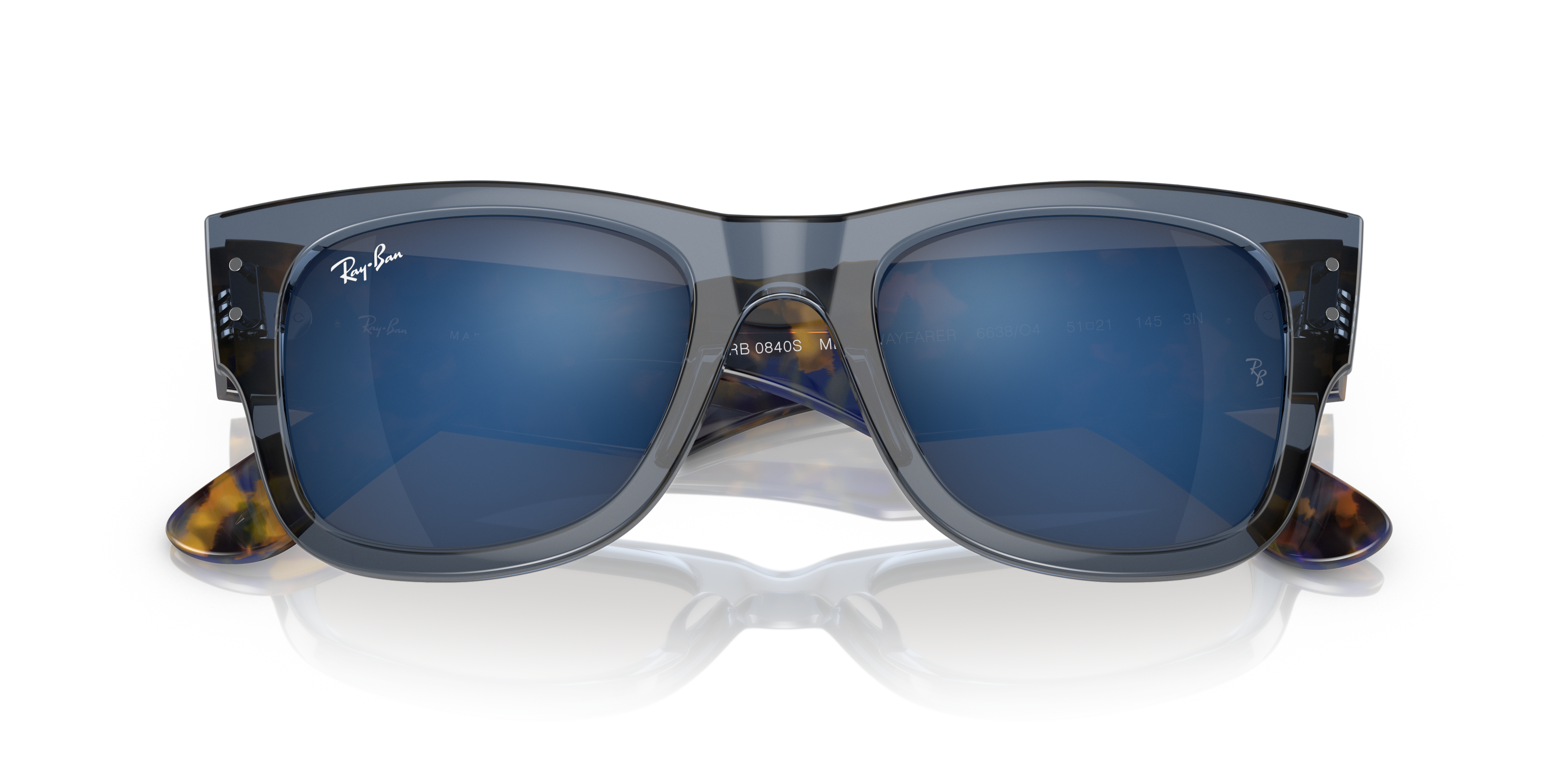 Ray-Ban Mega Wayfarer Marrone Trasparente - Occhiali da Sole Unisex