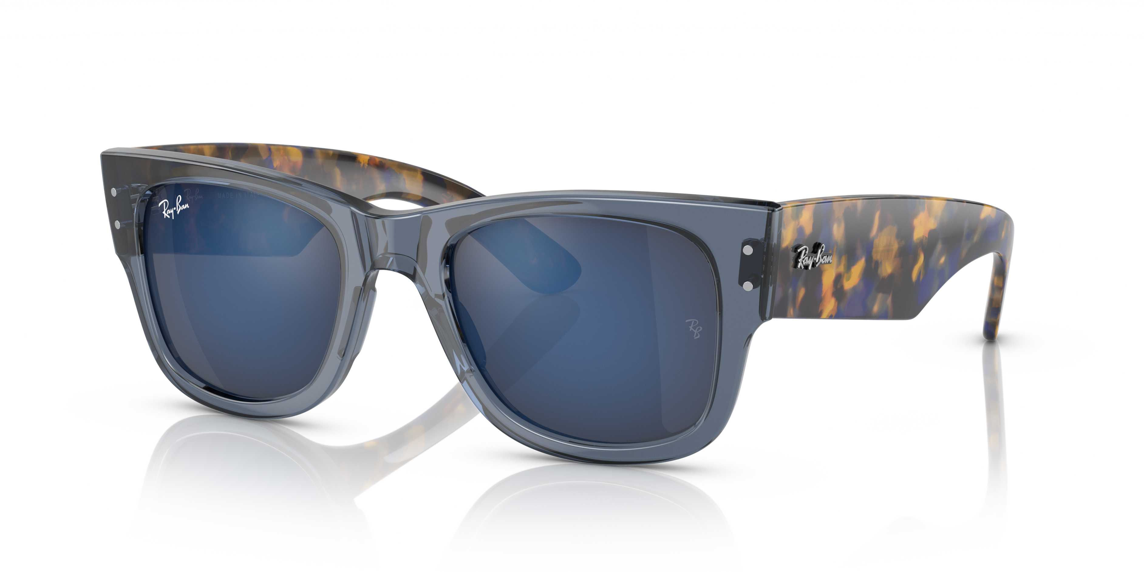 Ray-Ban Mega Wayfarer Marrone Trasparente - Occhiali da Sole Unisex