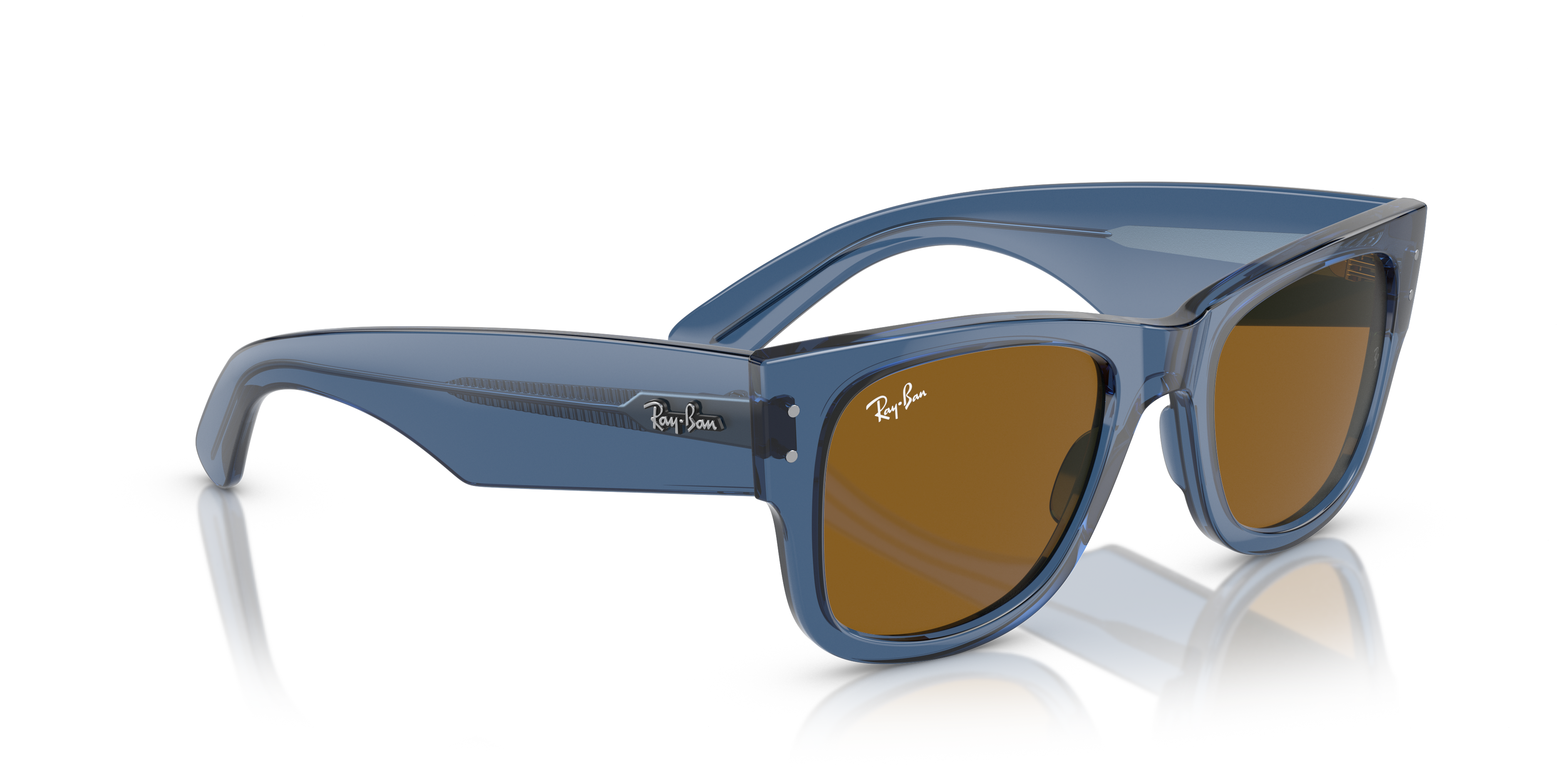 Ray-Ban Mega Wayfarer Marrone Trasparente - Occhiali da Sole Unisex
