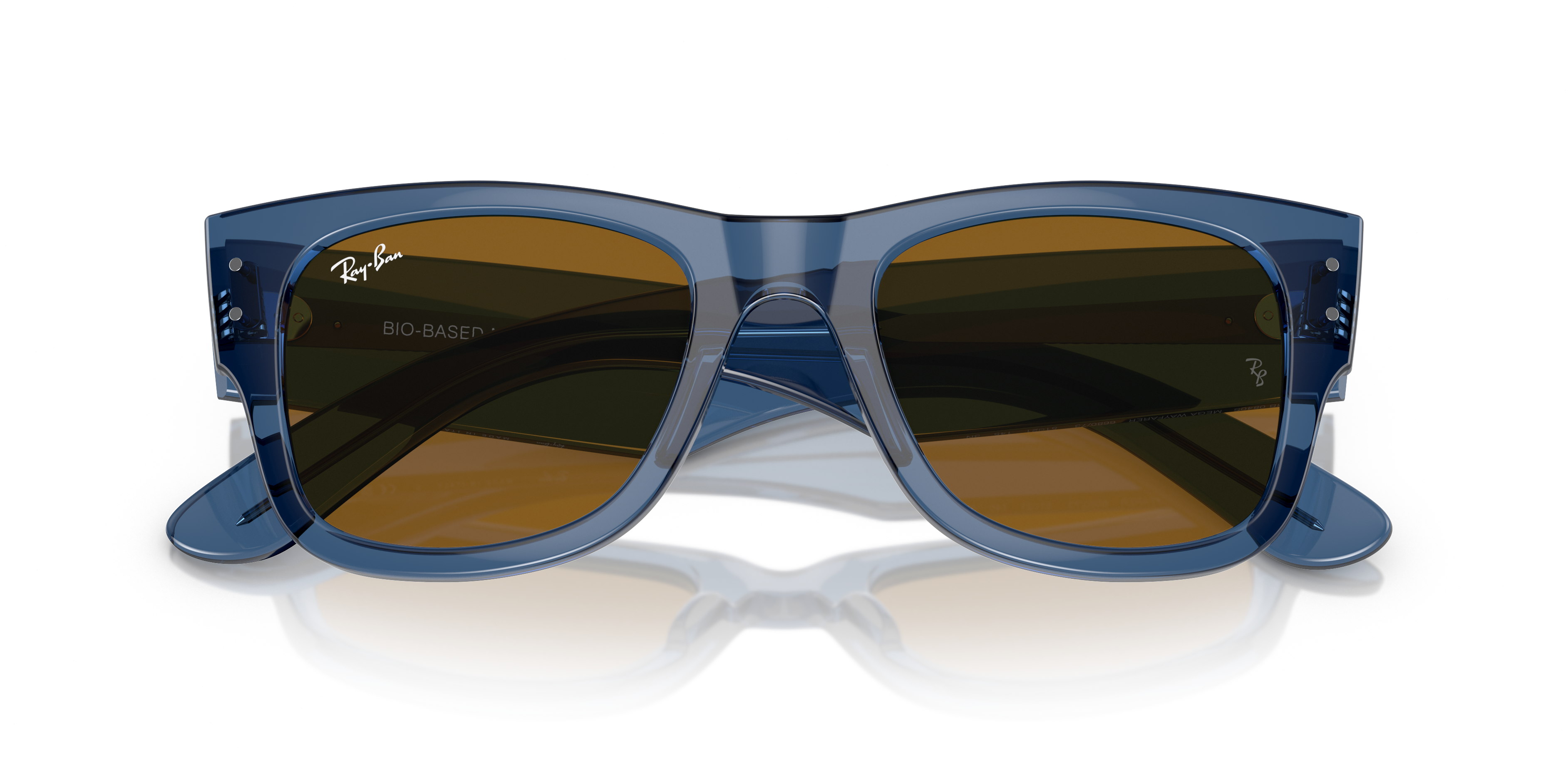 Ray-Ban Mega Wayfarer Marrone Trasparente - Occhiali da Sole Unisex