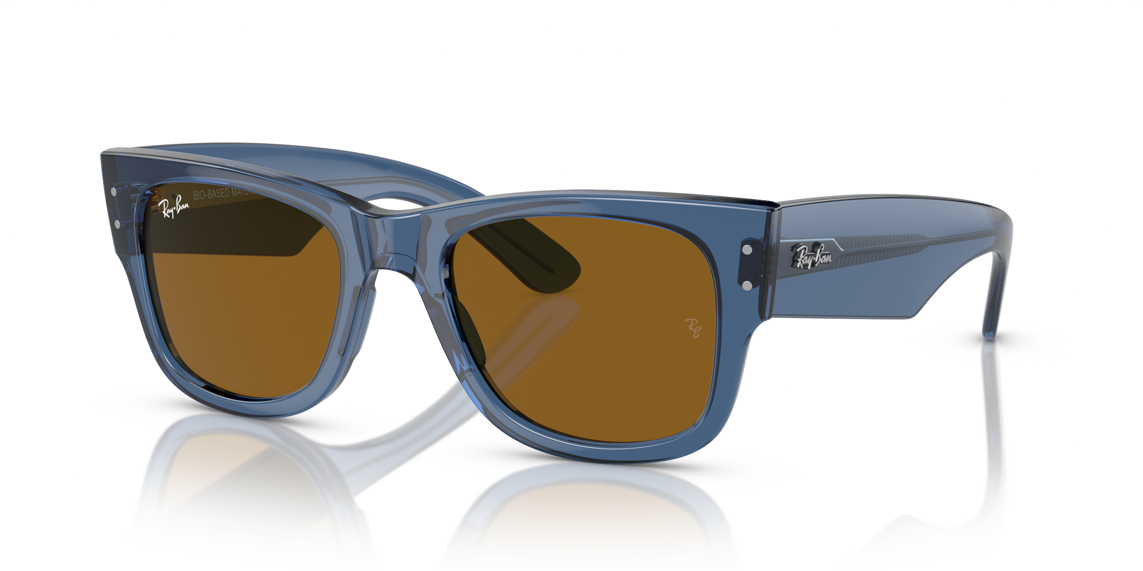 Ray-Ban Mega Wayfarer Marrone Trasparente - Occhiali da Sole Unisex