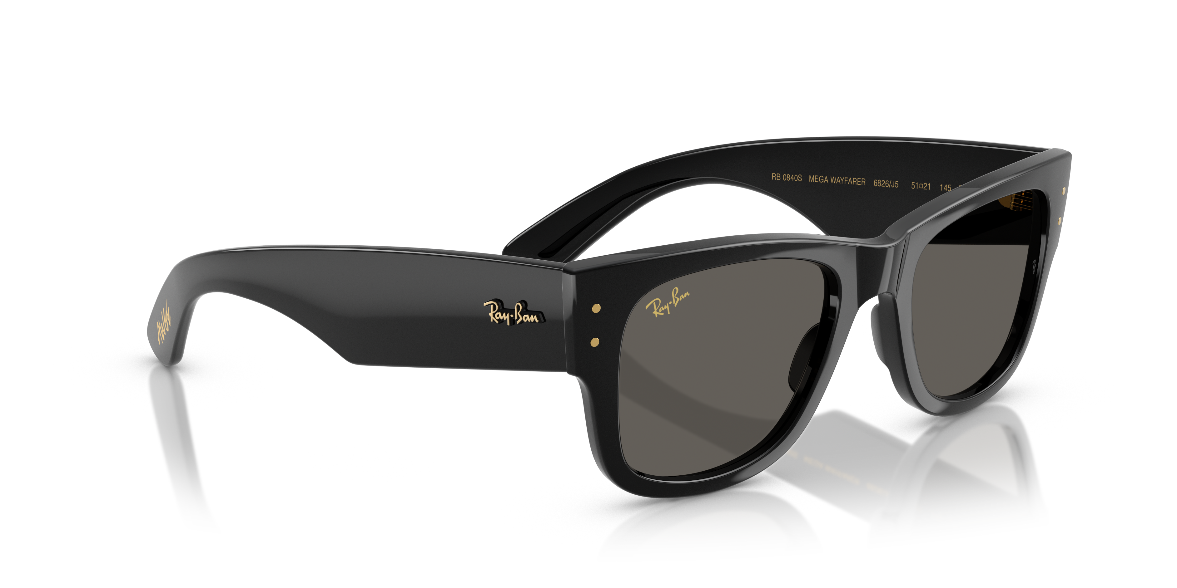 Ray-Ban Mega Wayfarer Marrone Trasparente - Occhiali da Sole Unisex