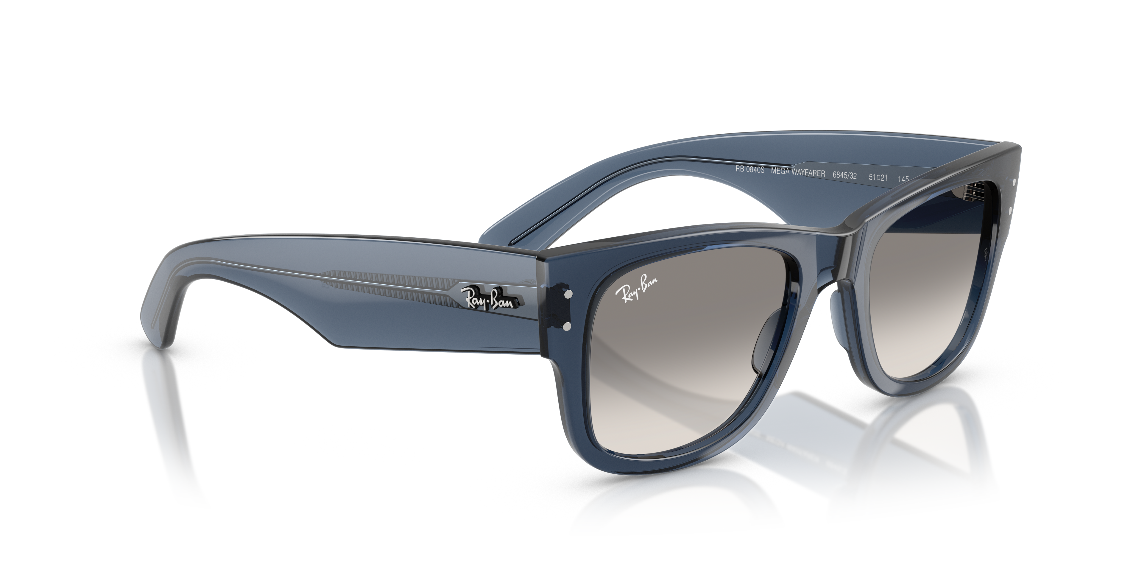 Ray-Ban Mega Wayfarer Marrone Trasparente - Occhiali da Sole Unisex
