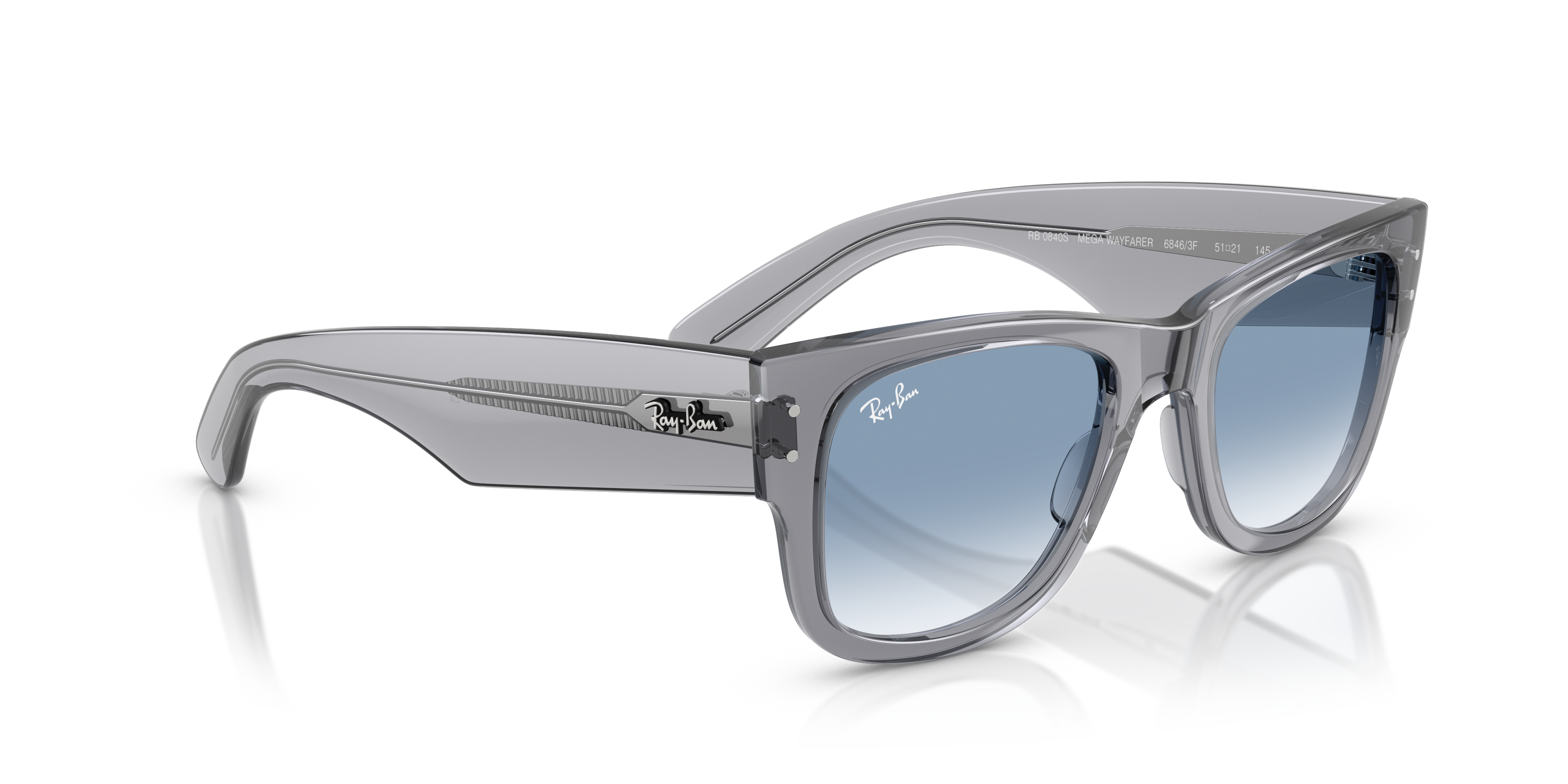 Ray-Ban Mega Wayfarer Marrone Trasparente - Occhiali da Sole Unisex