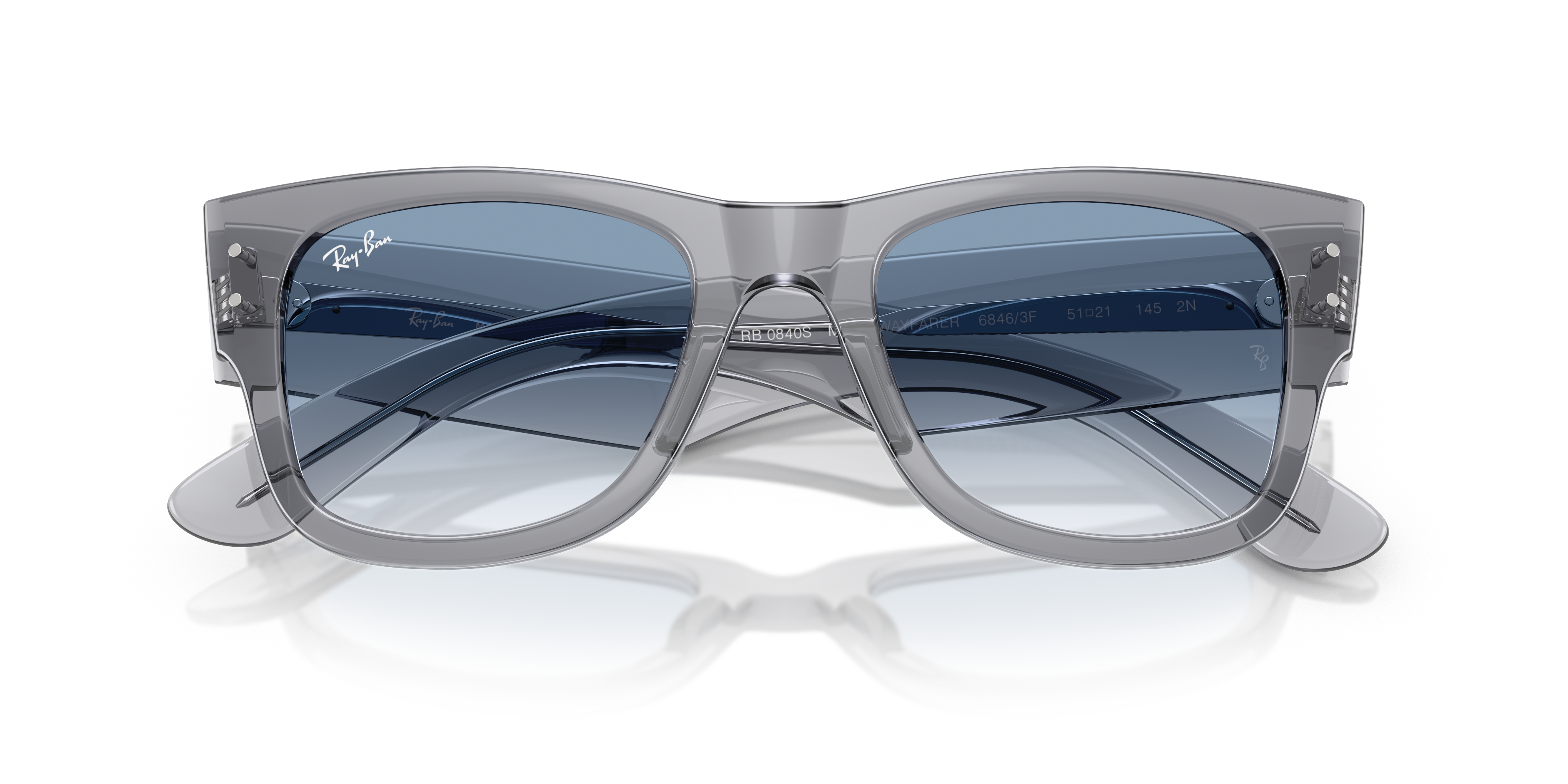 Ray-Ban Mega Wayfarer Marrone Trasparente - Occhiali da Sole Unisex