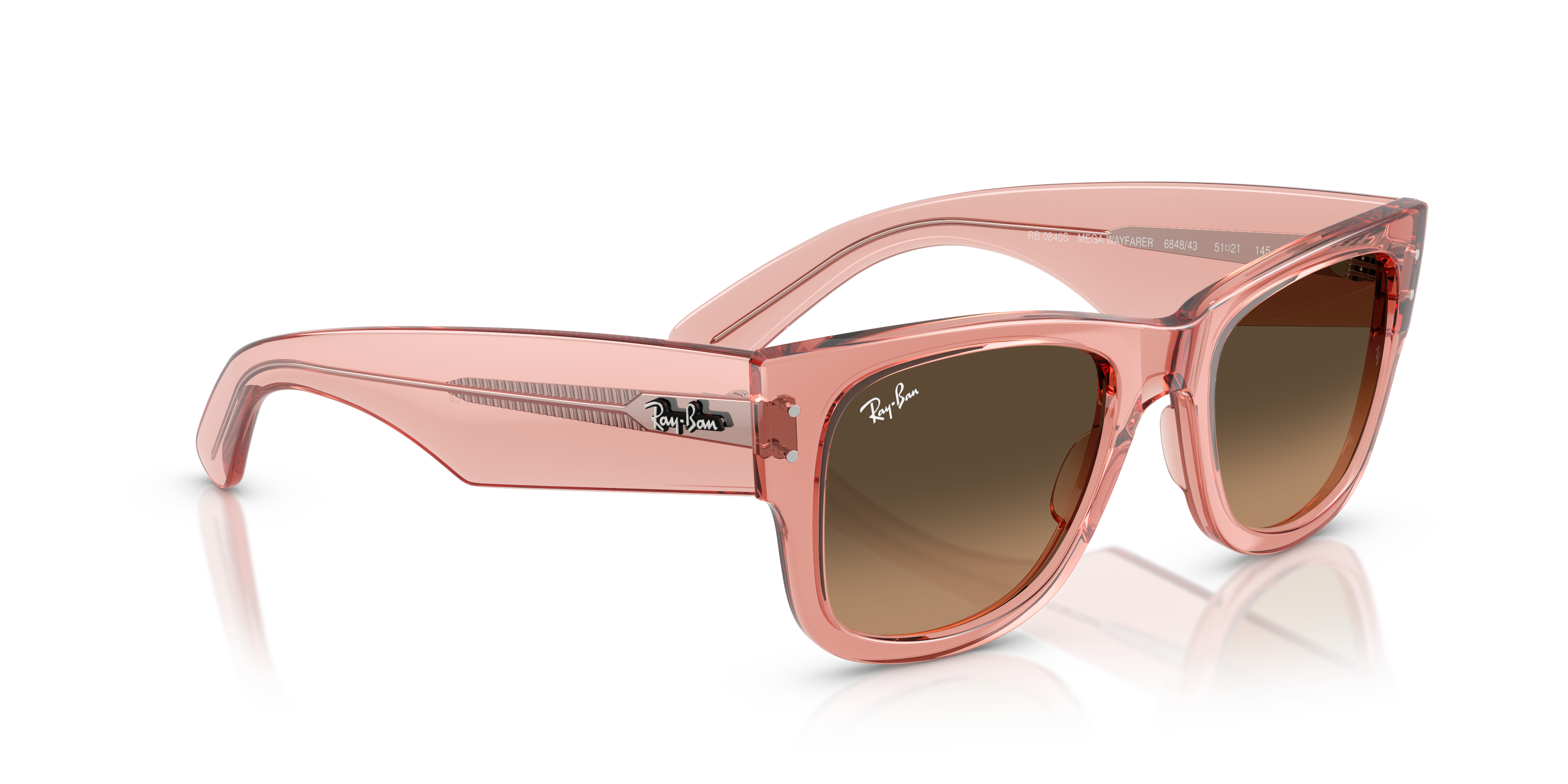 Ray-Ban Mega Wayfarer Marrone Trasparente - Occhiali da Sole Unisex