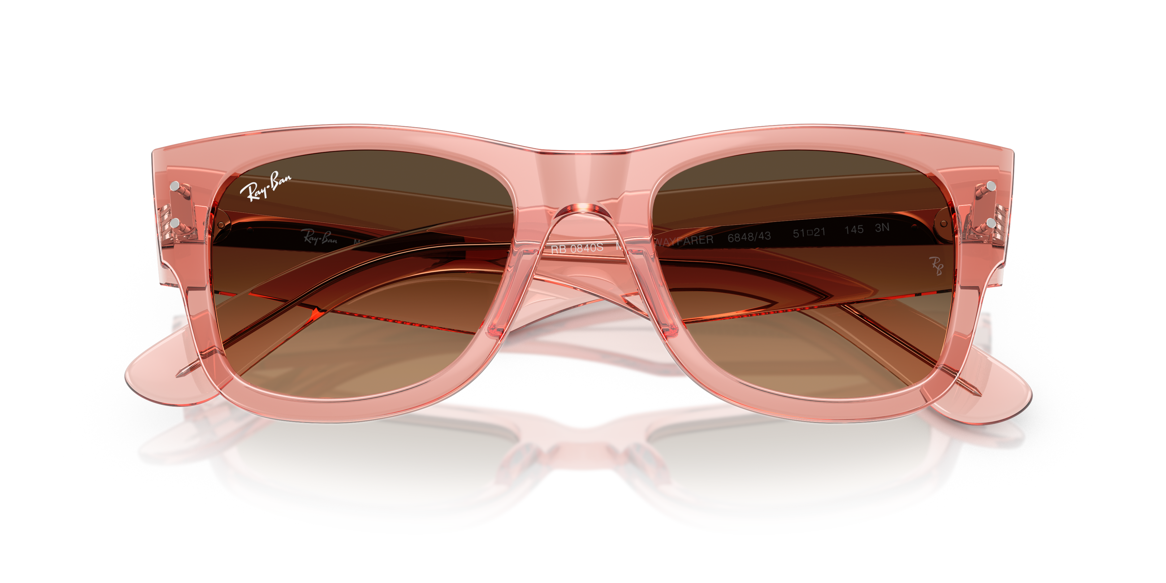 Ray-Ban Mega Wayfarer Marrone Trasparente - Occhiali da Sole Unisex