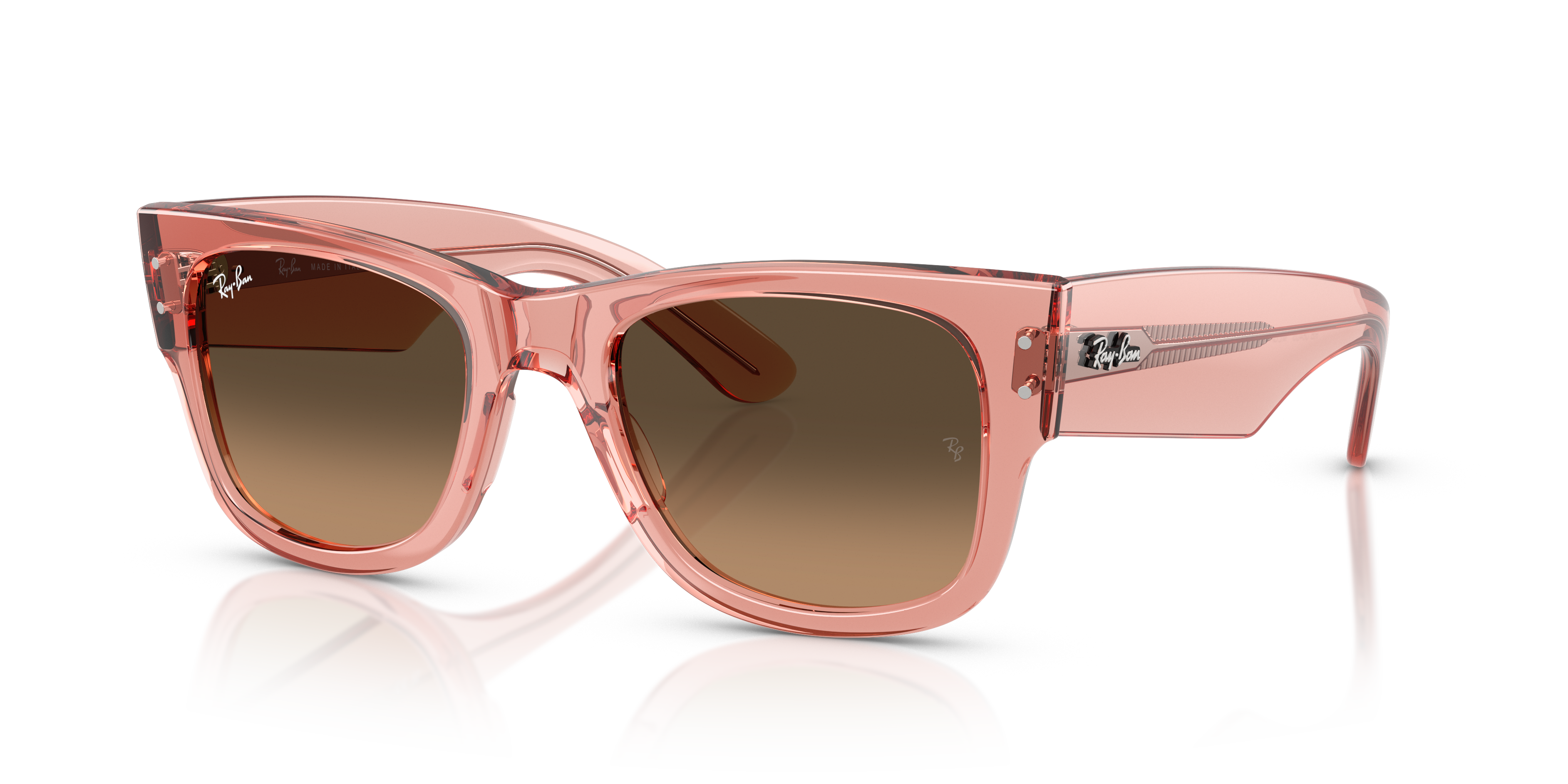 Ray-Ban Mega Wayfarer Marrone Trasparente - Occhiali da Sole Unisex
