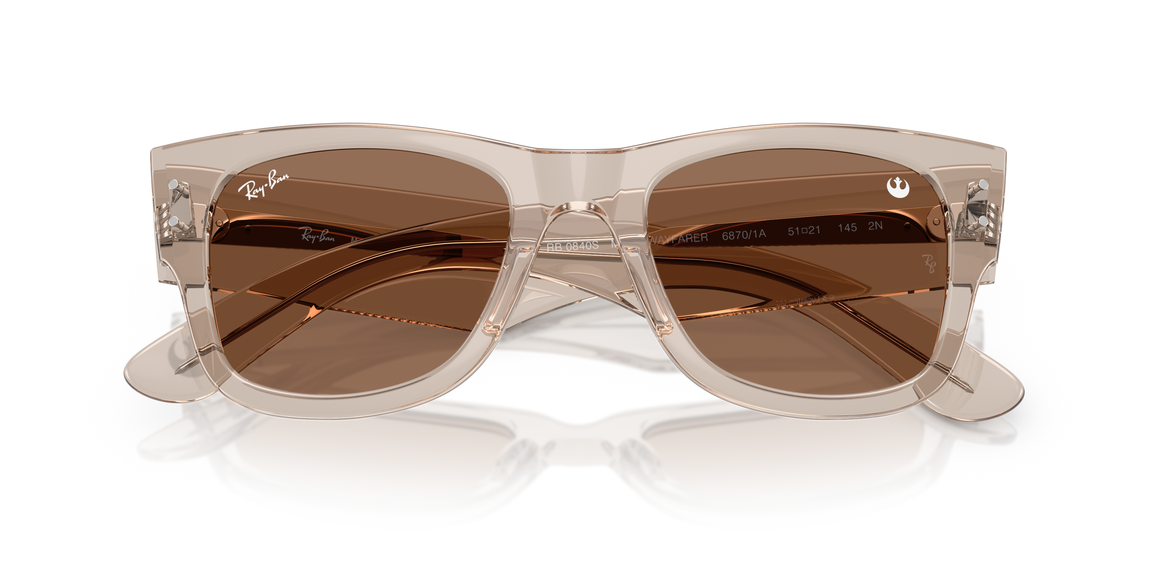 Ray-Ban Mega Wayfarer Marrone Trasparente - Occhiali da Sole Unisex