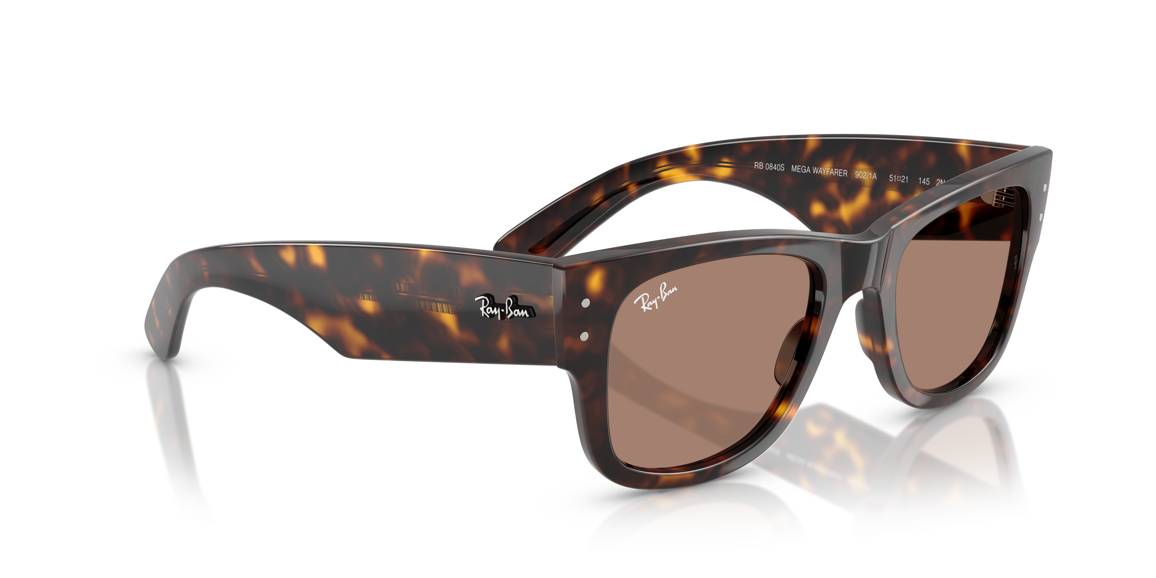 Ray-Ban Mega Wayfarer Marrone Trasparente - Occhiali da Sole Unisex
