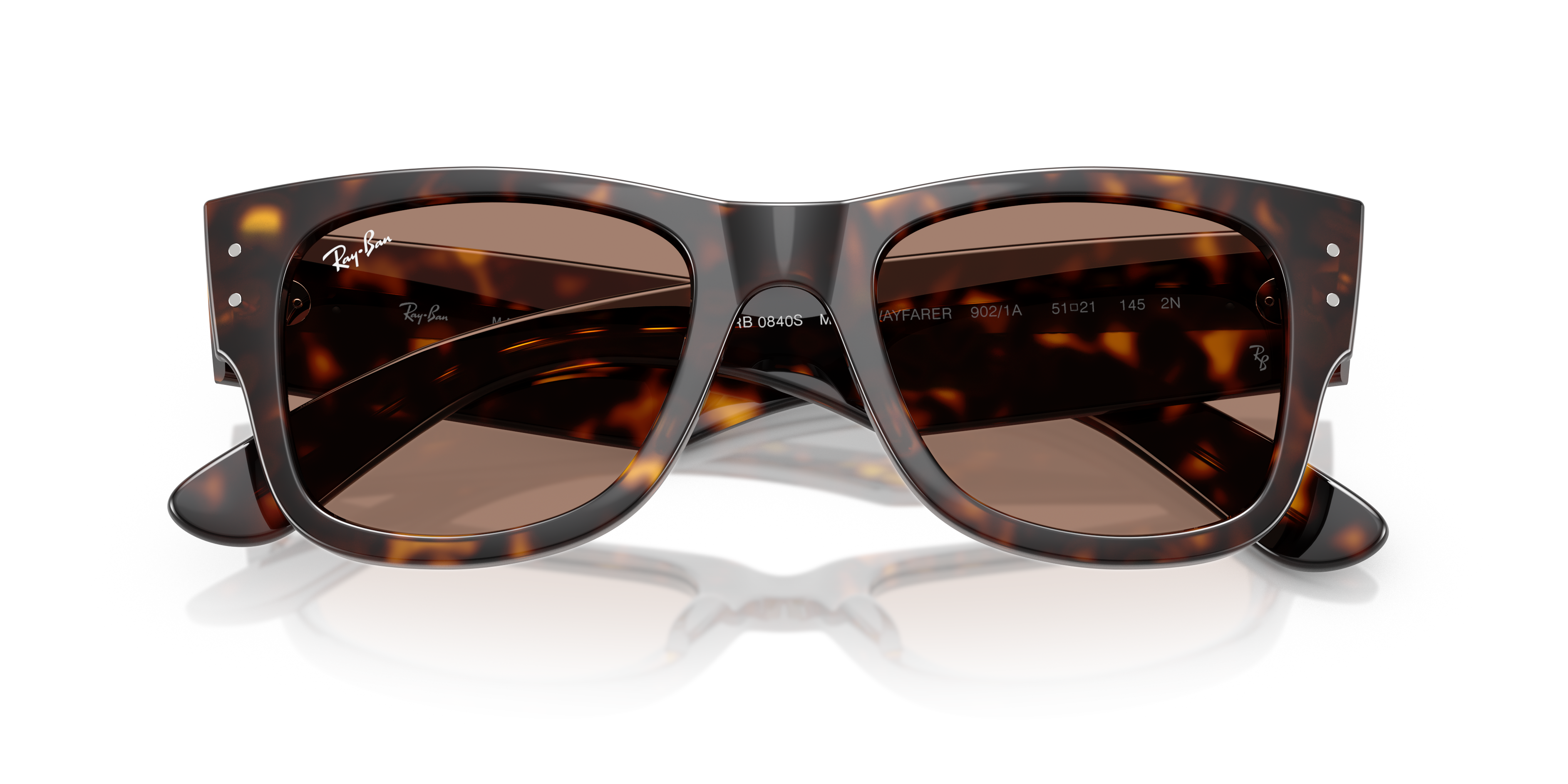 Ray-Ban Mega Wayfarer Marrone Trasparente - Occhiali da Sole Unisex