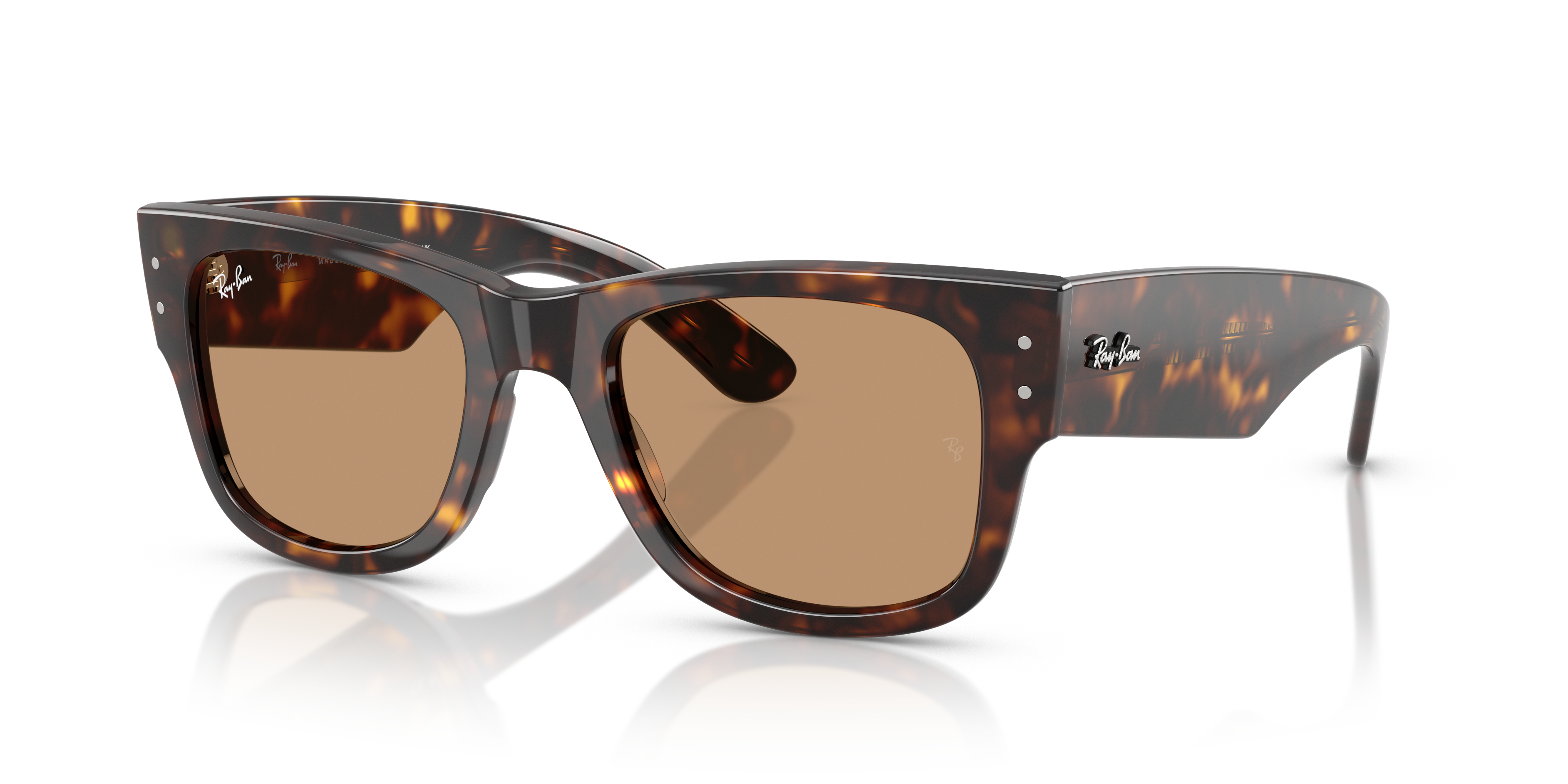 Ray-Ban Mega Wayfarer Marrone Trasparente - Occhiali da Sole Unisex