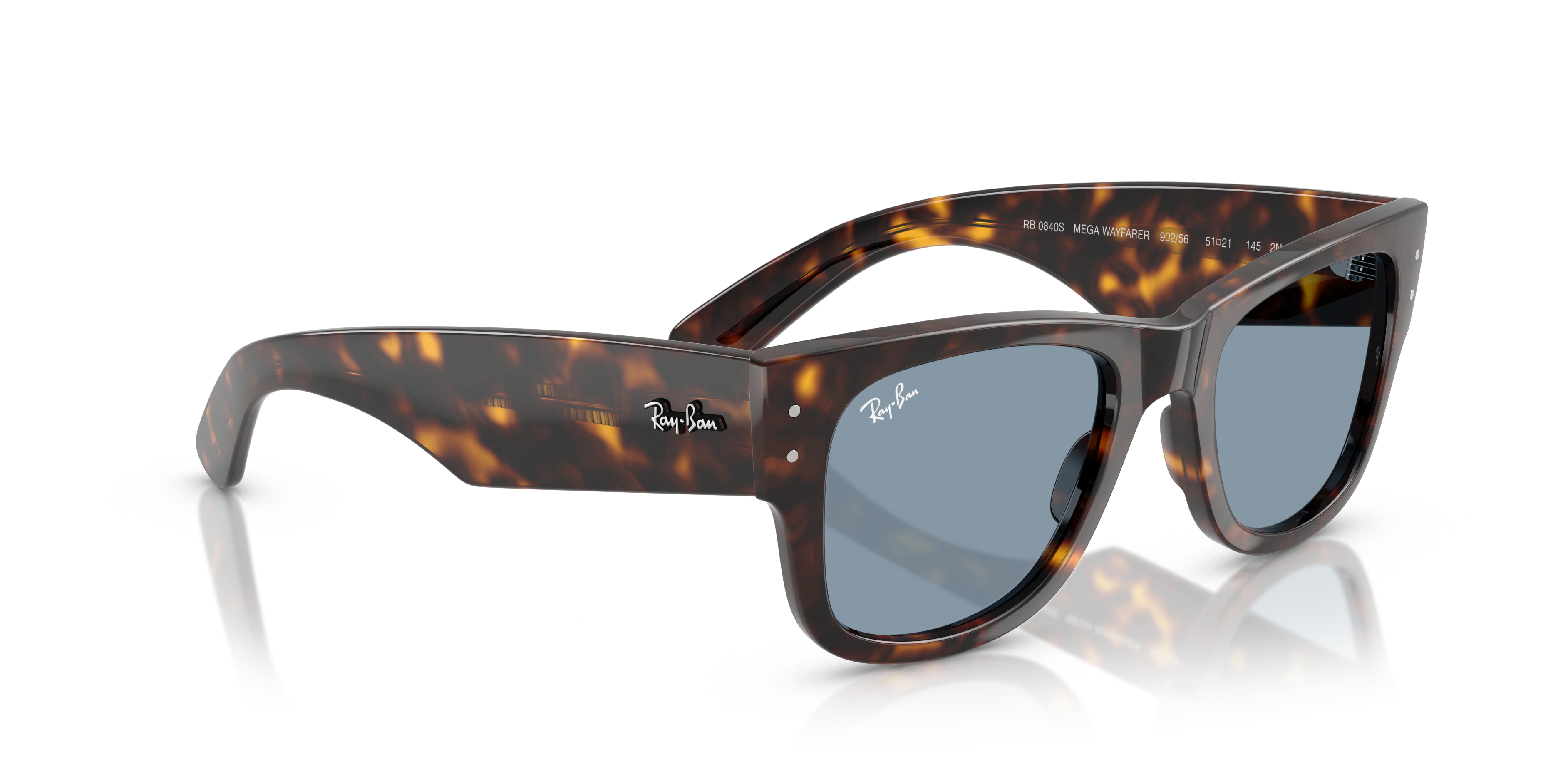 Ray-Ban Mega Wayfarer Marrone Trasparente - Occhiali da Sole Unisex
