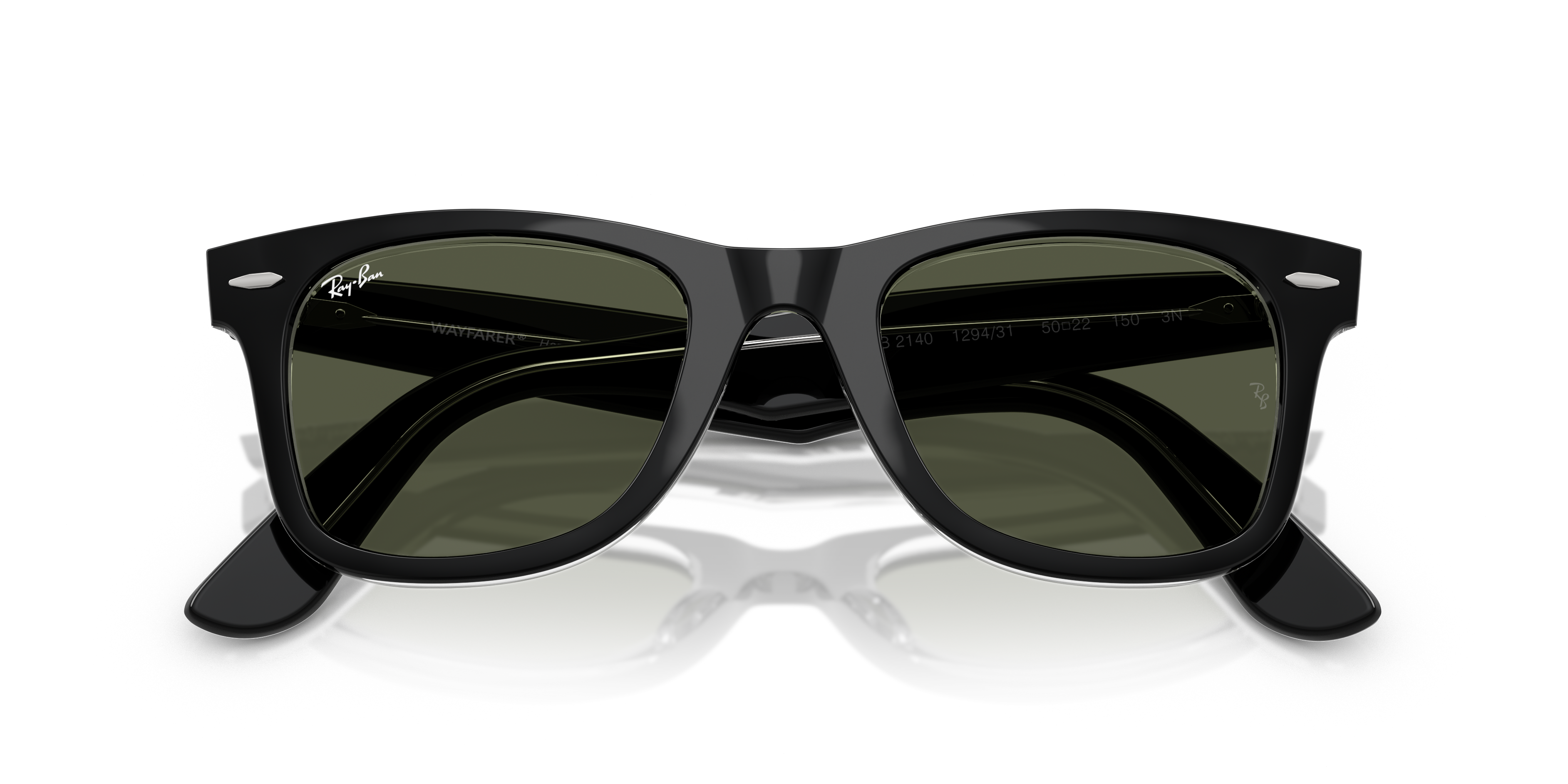 Ray-Ban Wayfarer 0RB2140 Verde Trasparente | Occhiali da Sole Original