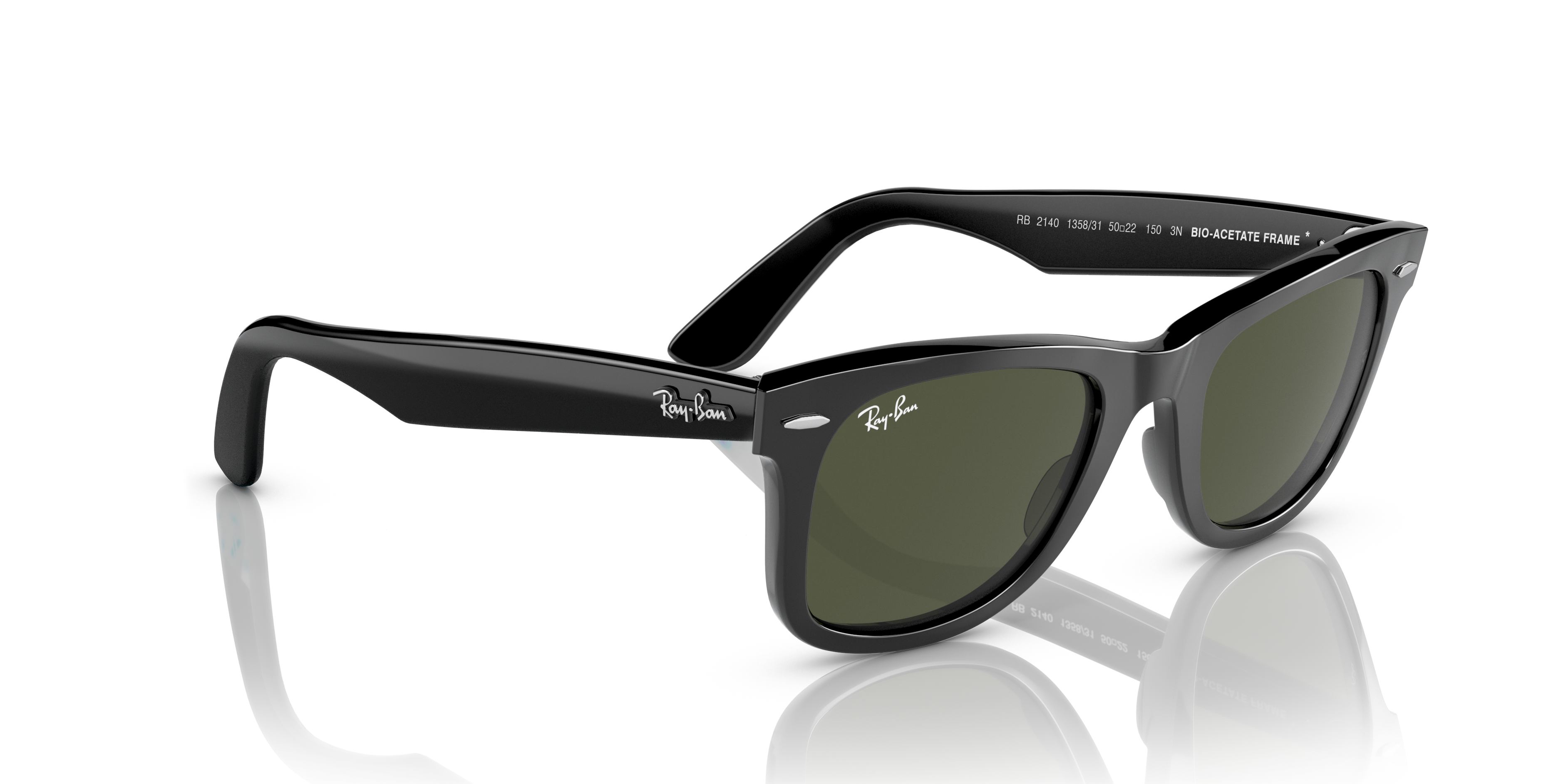 Ray-Ban Wayfarer 0RB2140 Verde Trasparente | Occhiali da Sole Original