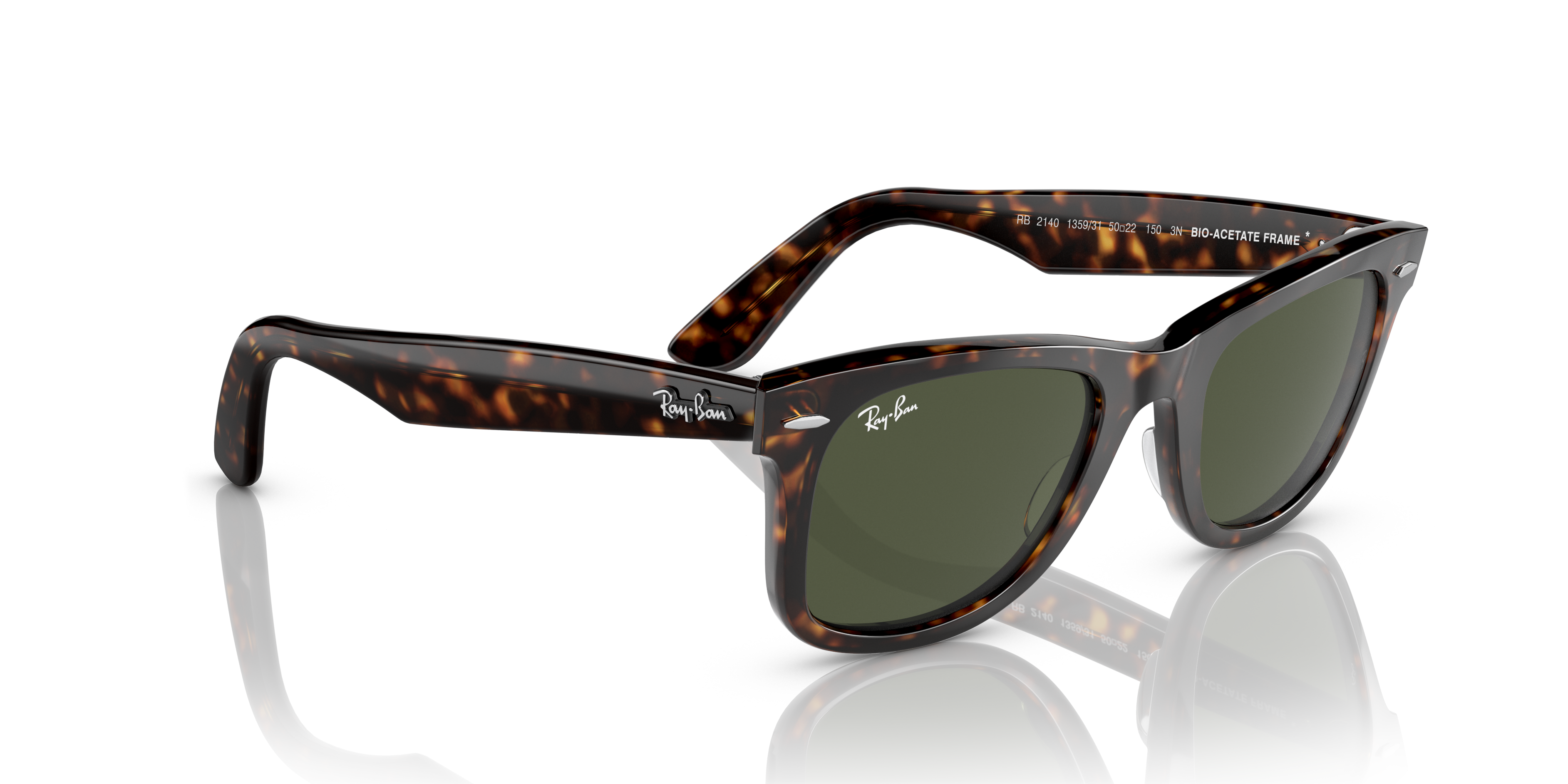 Ray-Ban Wayfarer 0RB2140 Verde Trasparente | Occhiali da Sole Original