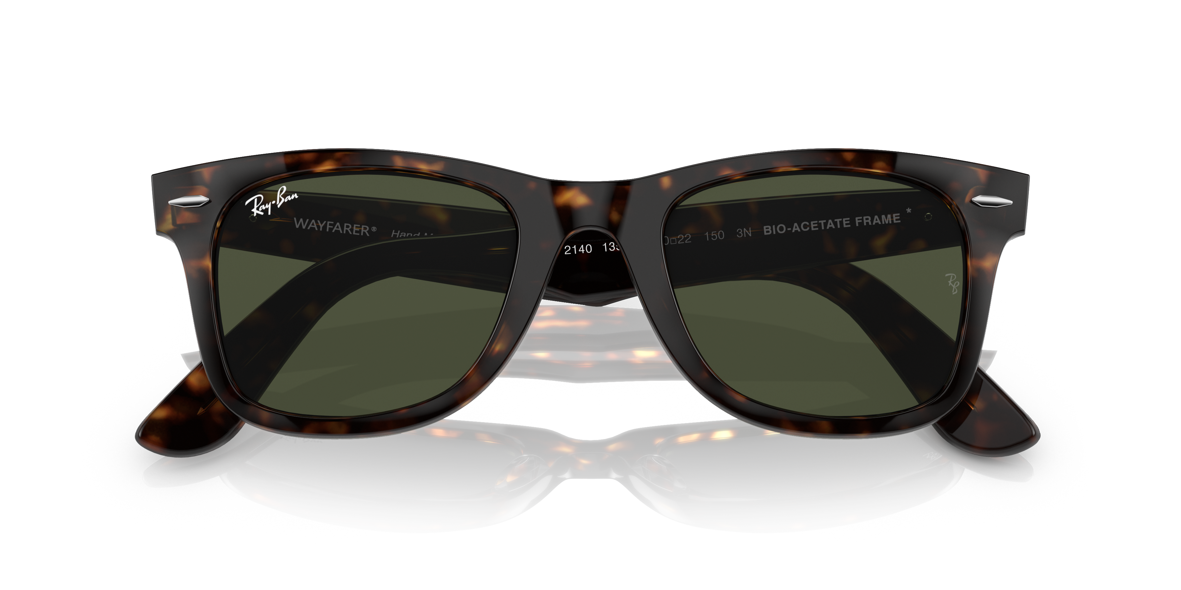 Ray-Ban Wayfarer 0RB2140 Verde Trasparente | Occhiali da Sole Original