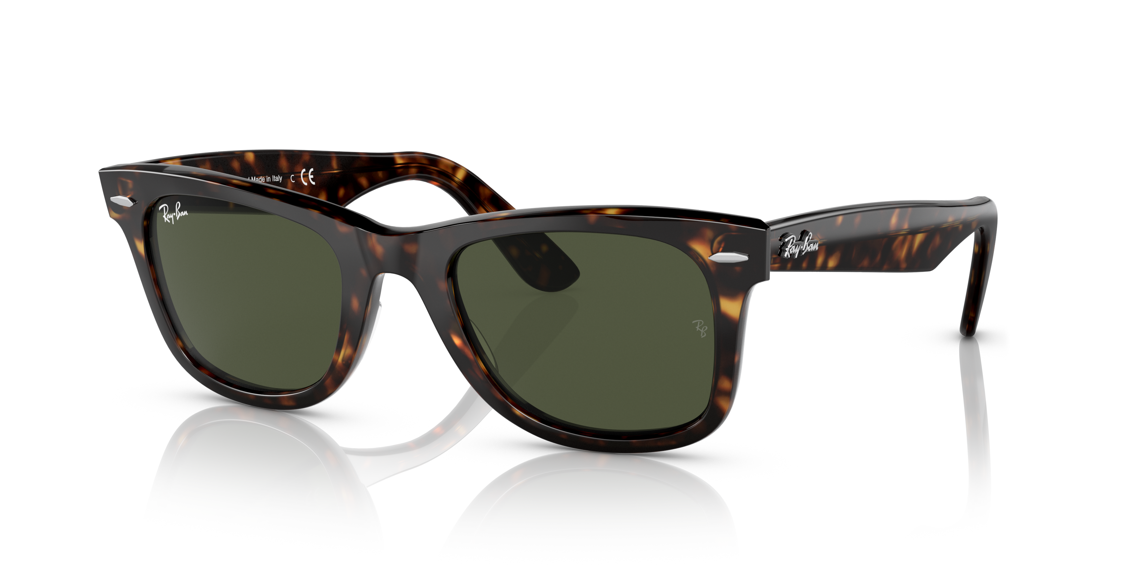Ray-Ban Wayfarer 0RB2140 Verde Trasparente | Occhiali da Sole Original