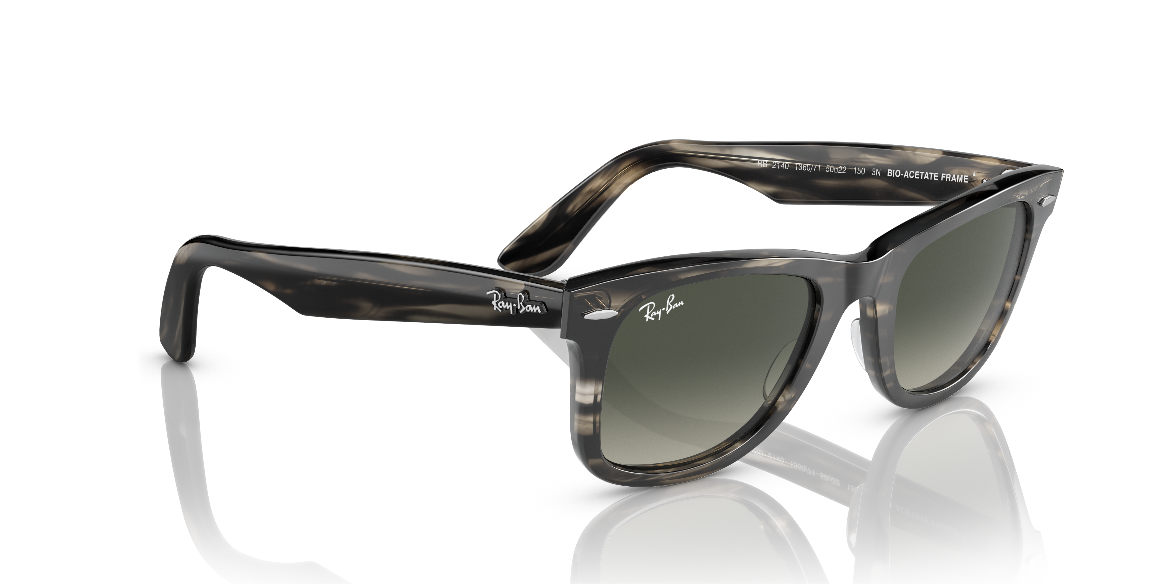 Ray-Ban Wayfarer 0RB2140 Verde Trasparente | Occhiali da Sole Original