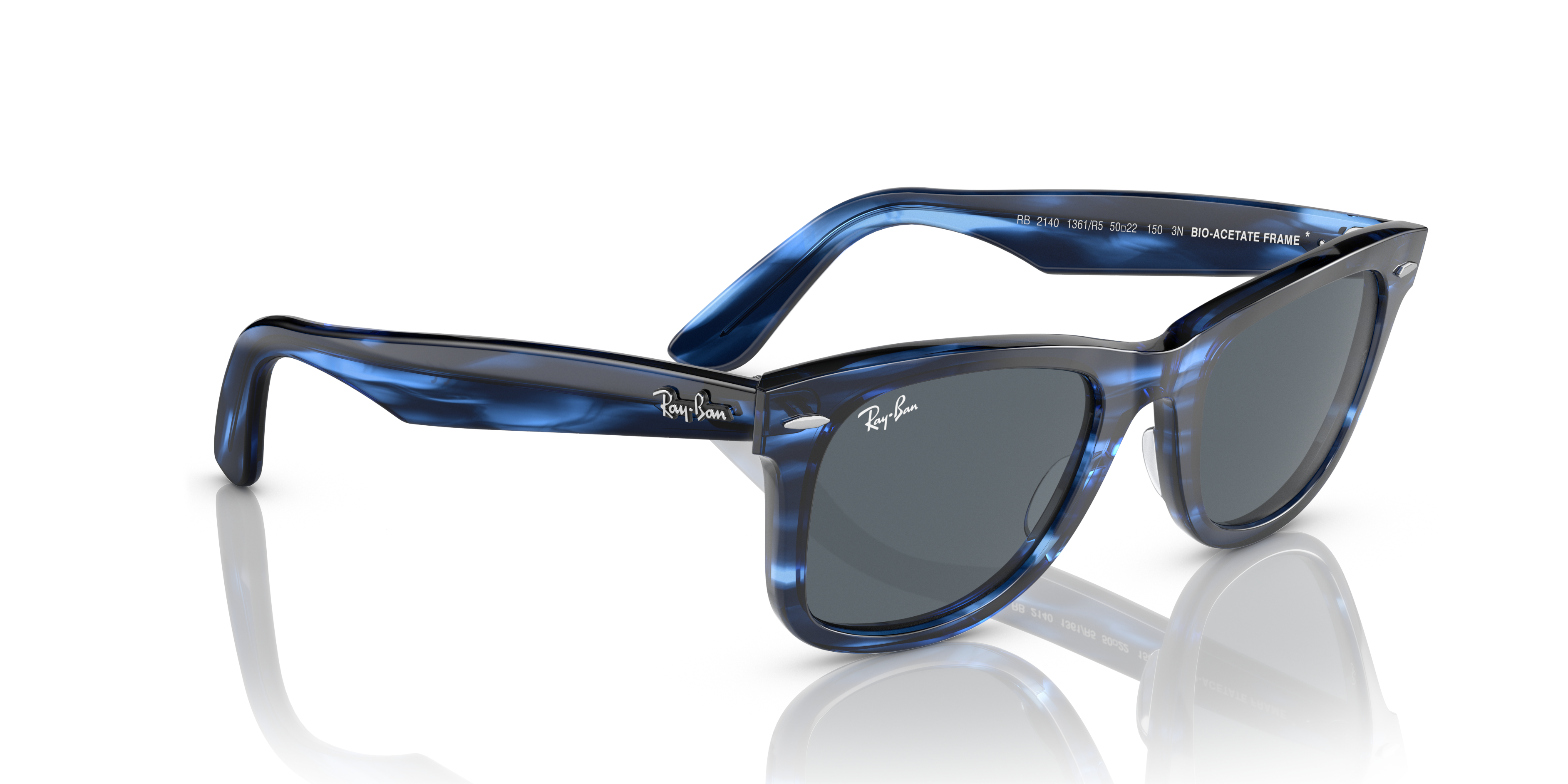 Ray-Ban Wayfarer 0RB2140 Verde Trasparente | Occhiali da Sole Original