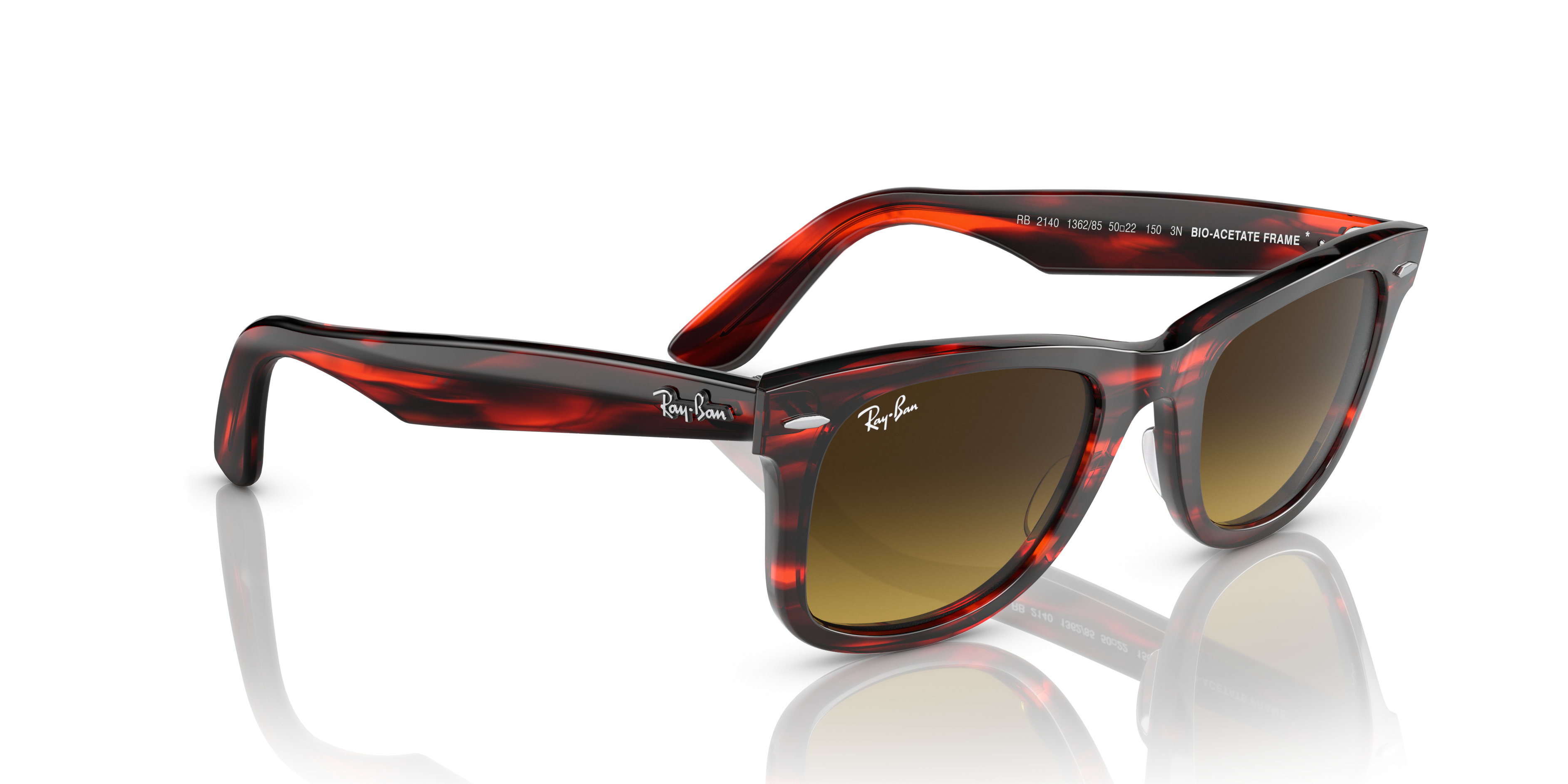 Ray-Ban Wayfarer 0RB2140 Verde Trasparente | Occhiali da Sole Original