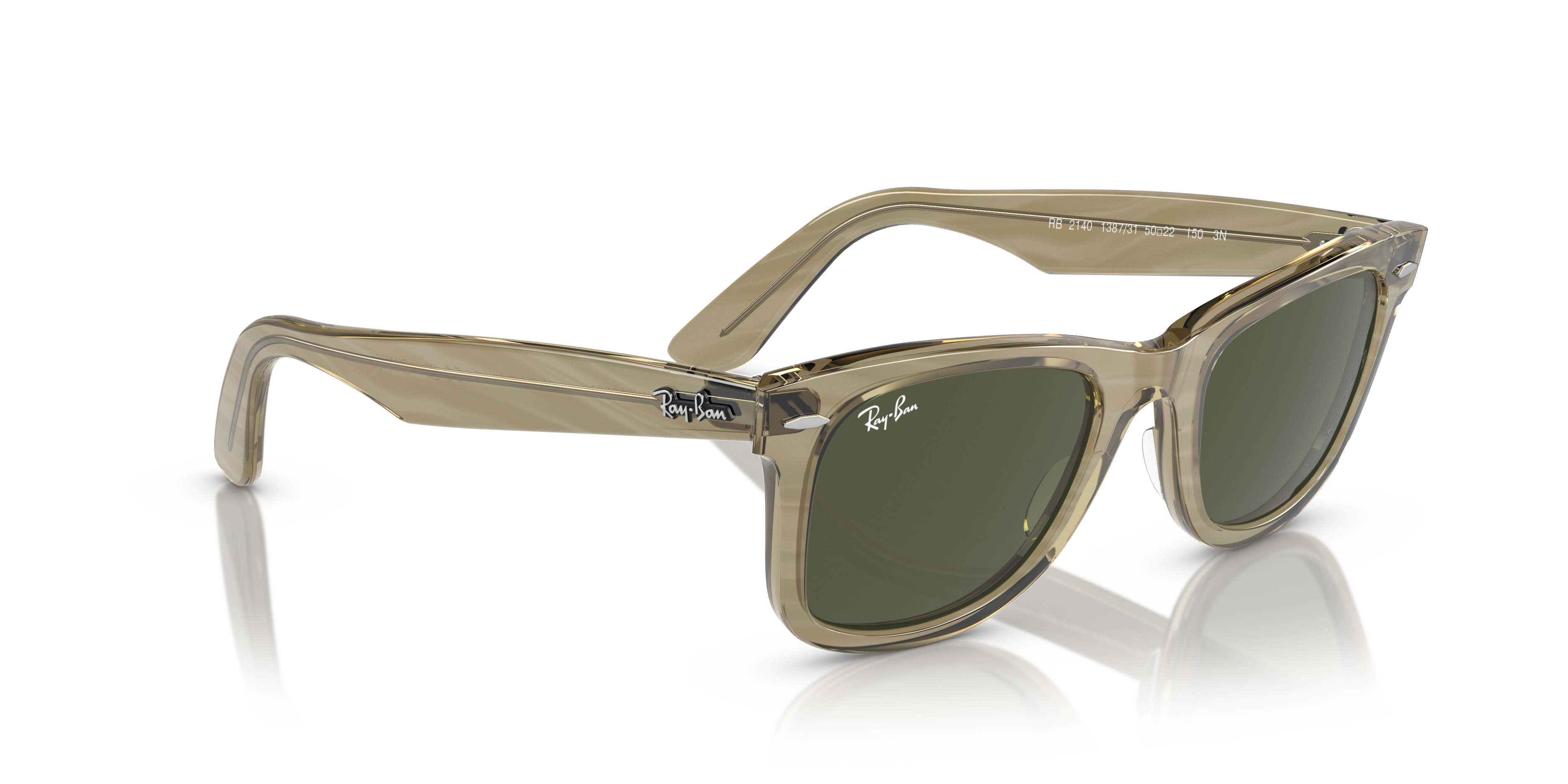 Ray-Ban Wayfarer 0RB2140 Verde Trasparente | Occhiali da Sole Original