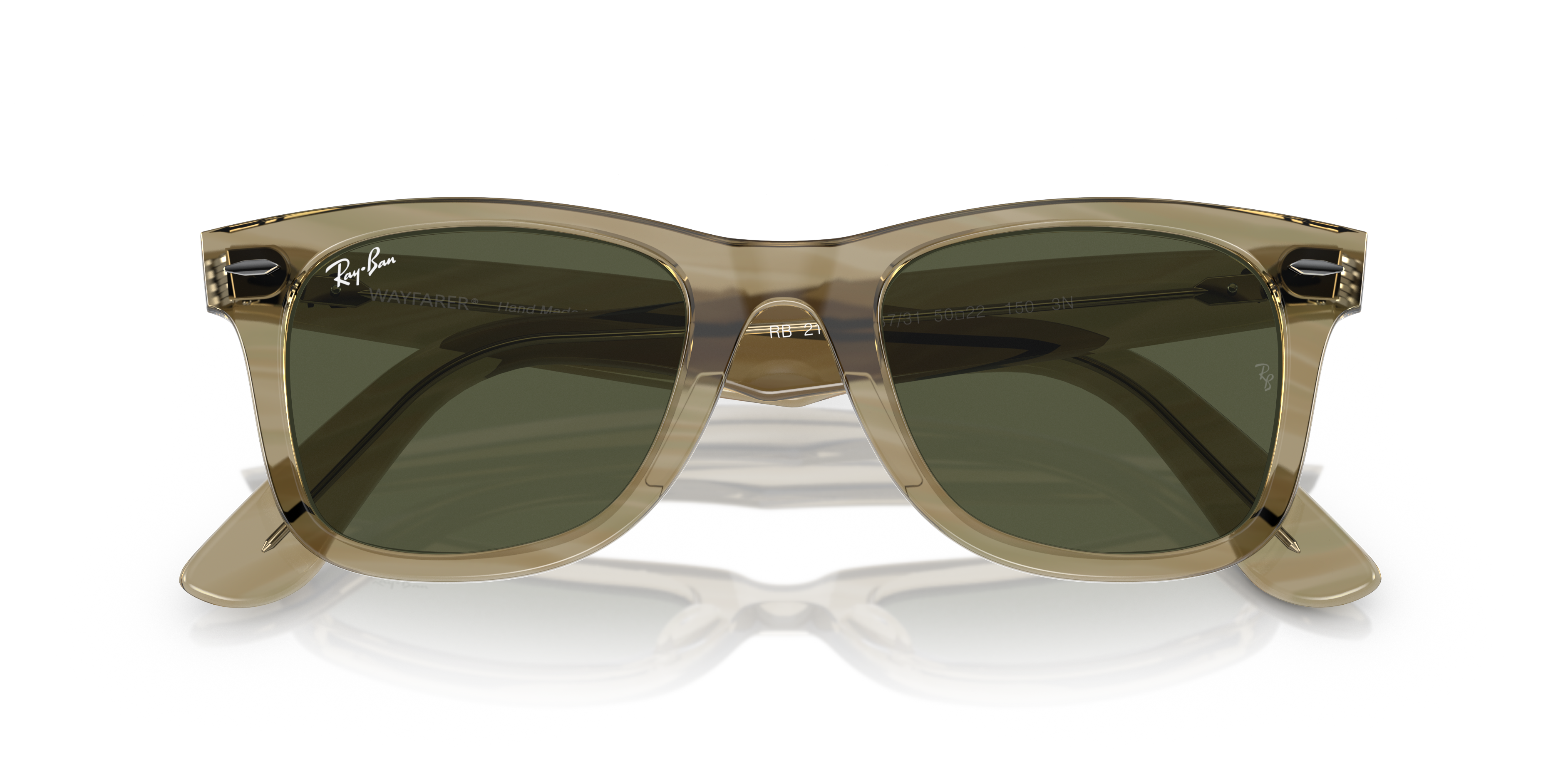 Ray-Ban Wayfarer 0RB2140 Verde Trasparente | Occhiali da Sole Original