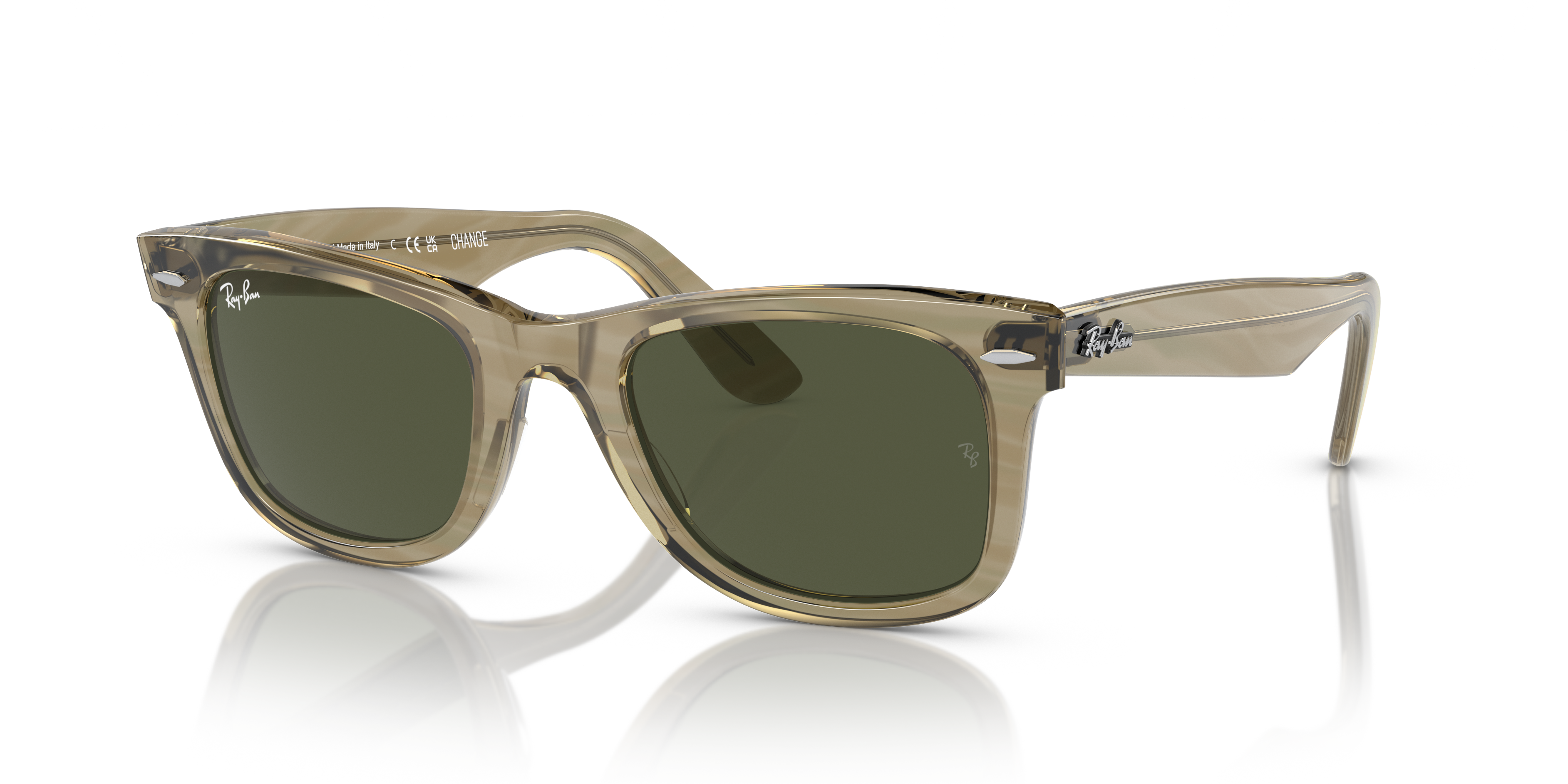 Ray-Ban Wayfarer 0RB2140 Verde Trasparente | Occhiali da Sole Original