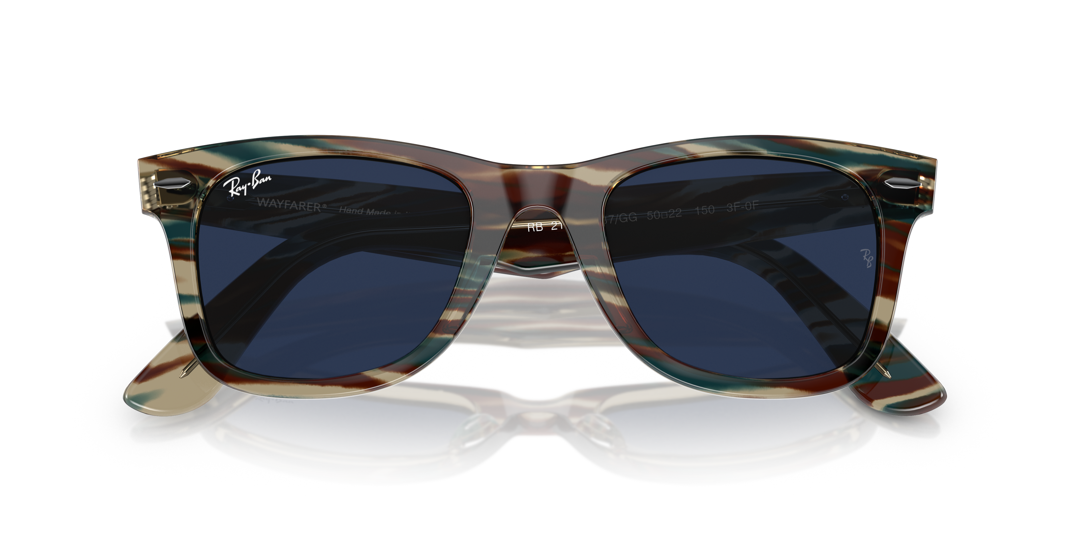 Ray-Ban Wayfarer 0RB2140 Verde Trasparente | Occhiali da Sole Original