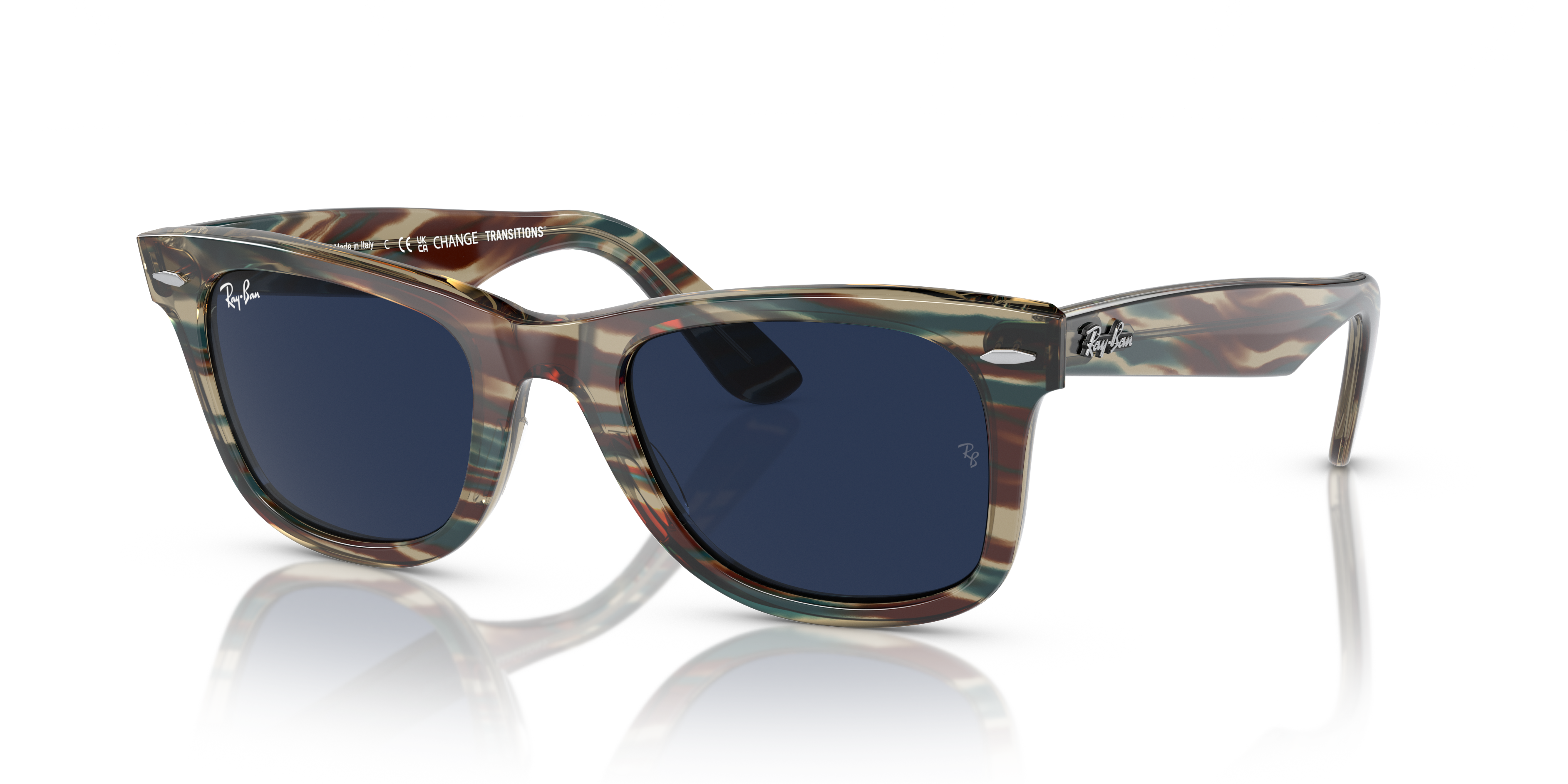 Ray-Ban Wayfarer 0RB2140 Verde Trasparente | Occhiali da Sole Original