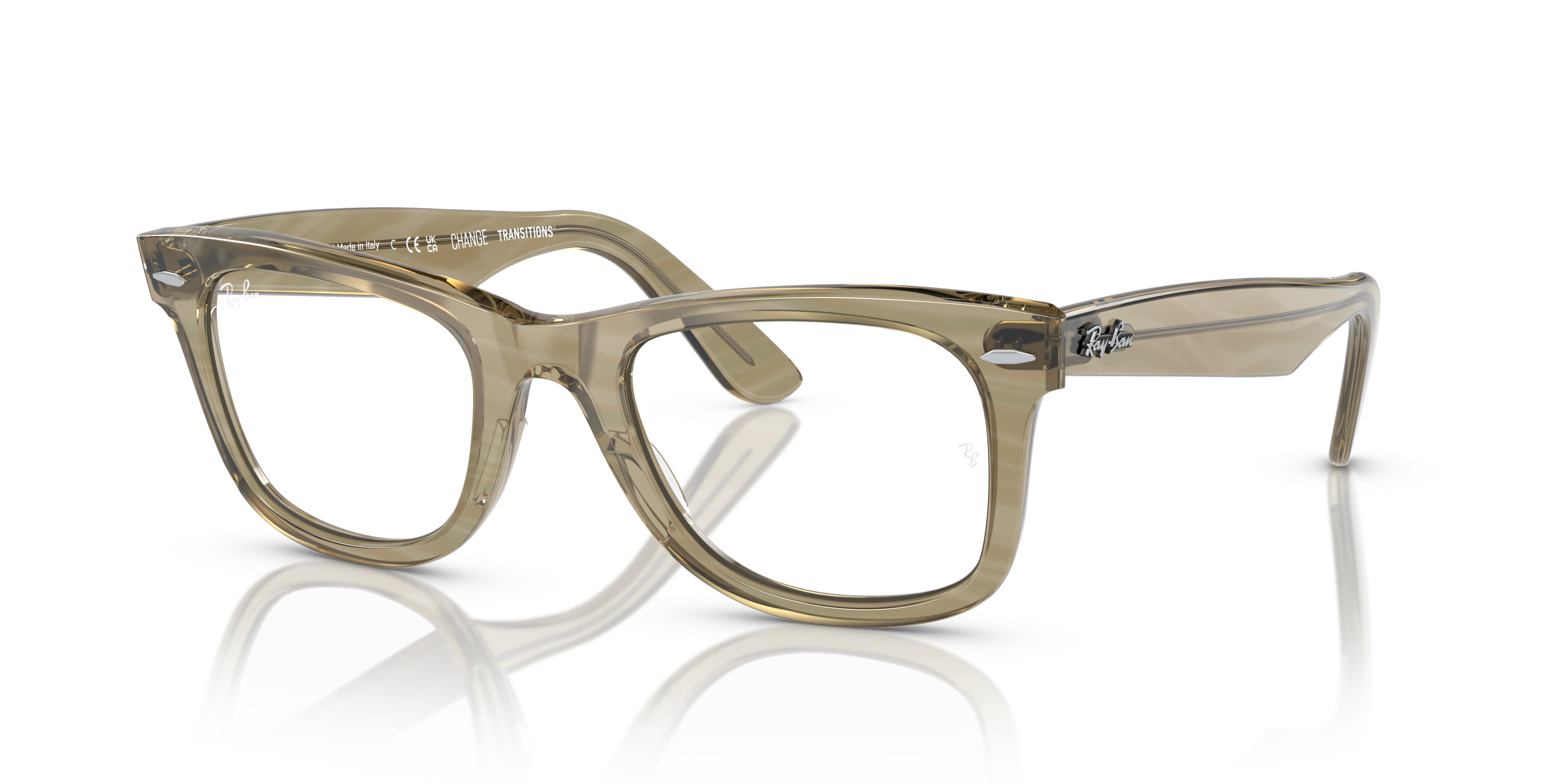 Ray-Ban Wayfarer 0RB2140 Verde Trasparente | Occhiali da Sole Original