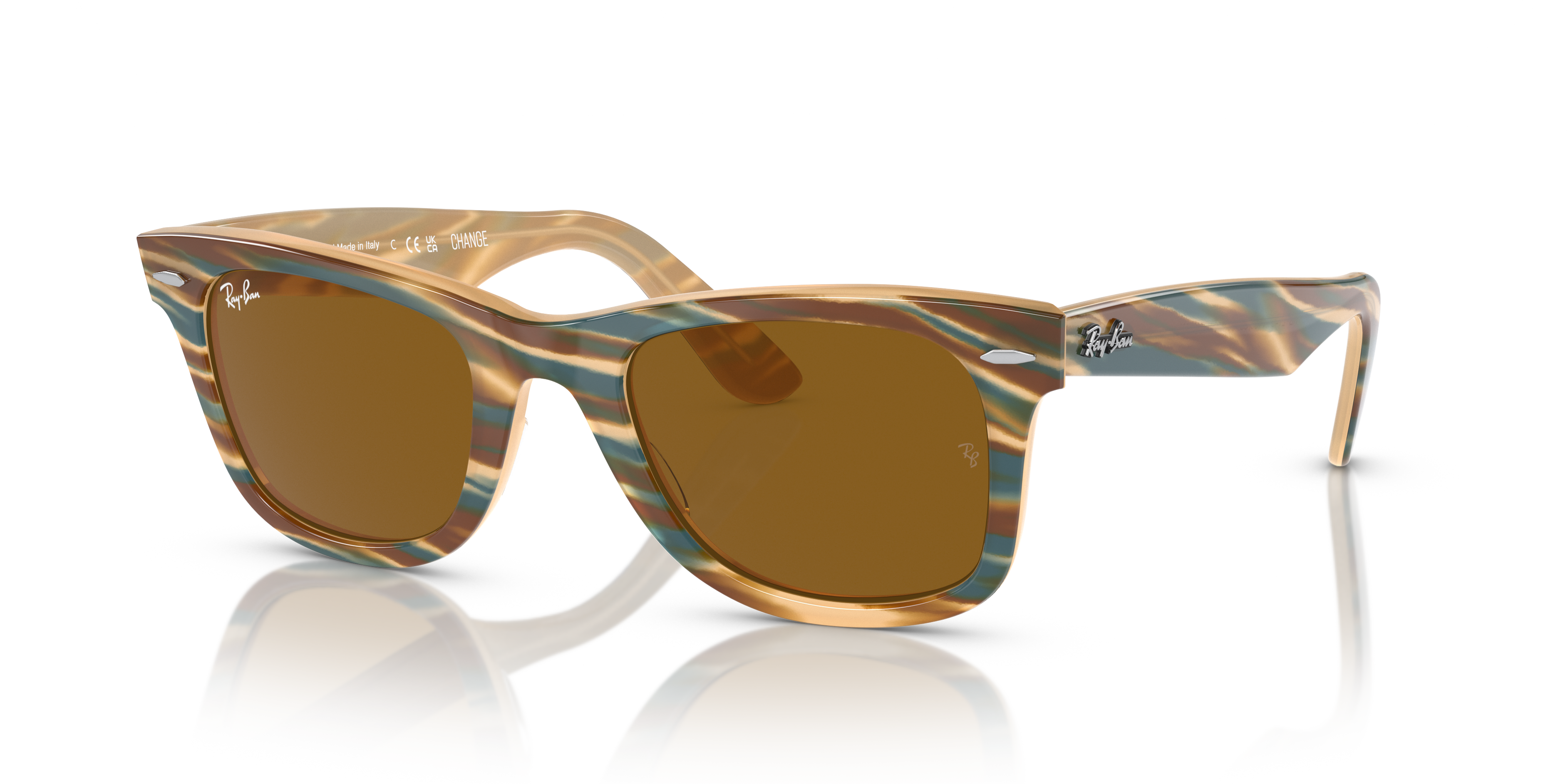 Ray-Ban Wayfarer 0RB2140 Verde Trasparente | Occhiali da Sole Original