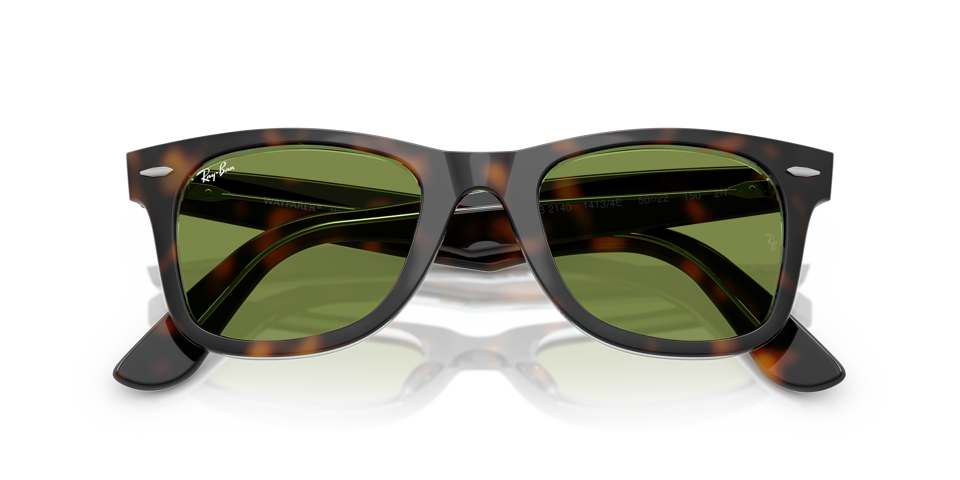 Ray-Ban Wayfarer 0RB2140 Verde Trasparente | Occhiali da Sole Original