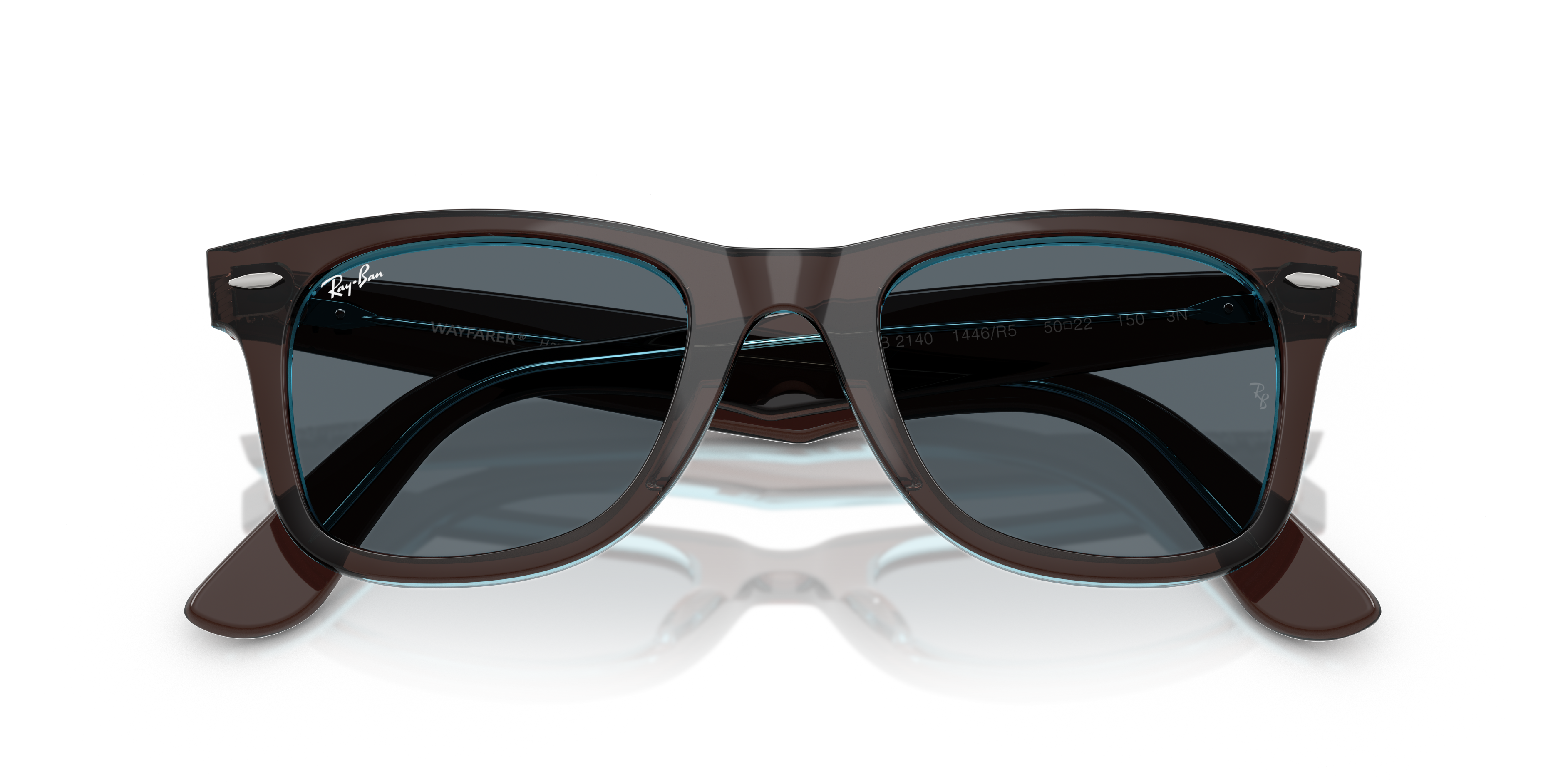 Ray-Ban Wayfarer 0RB2140 Verde Trasparente | Occhiali da Sole Original
