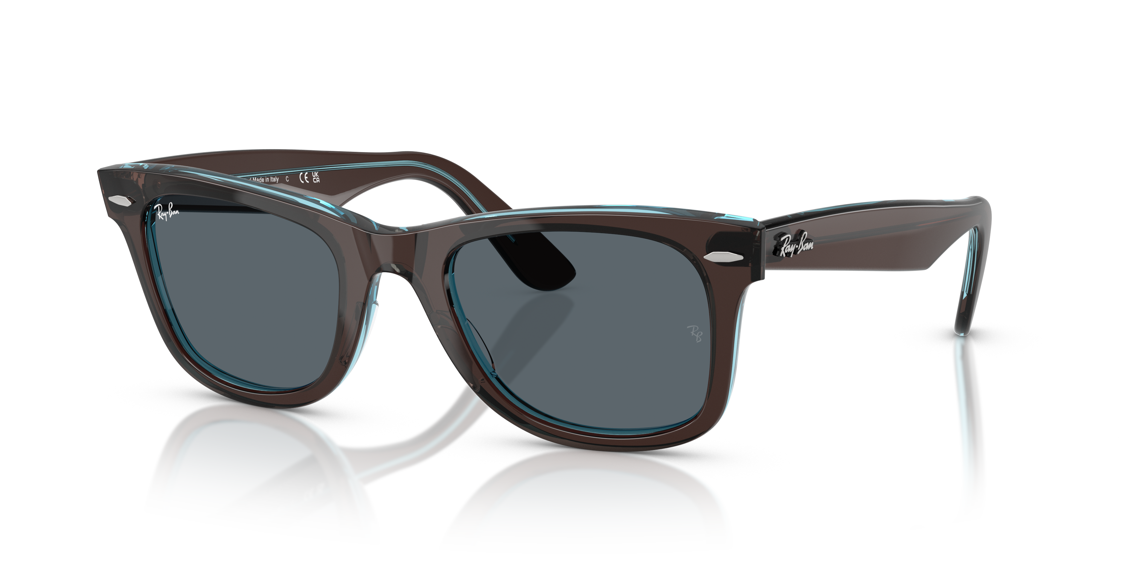 Ray-Ban Wayfarer 0RB2140 Verde Trasparente | Occhiali da Sole Original