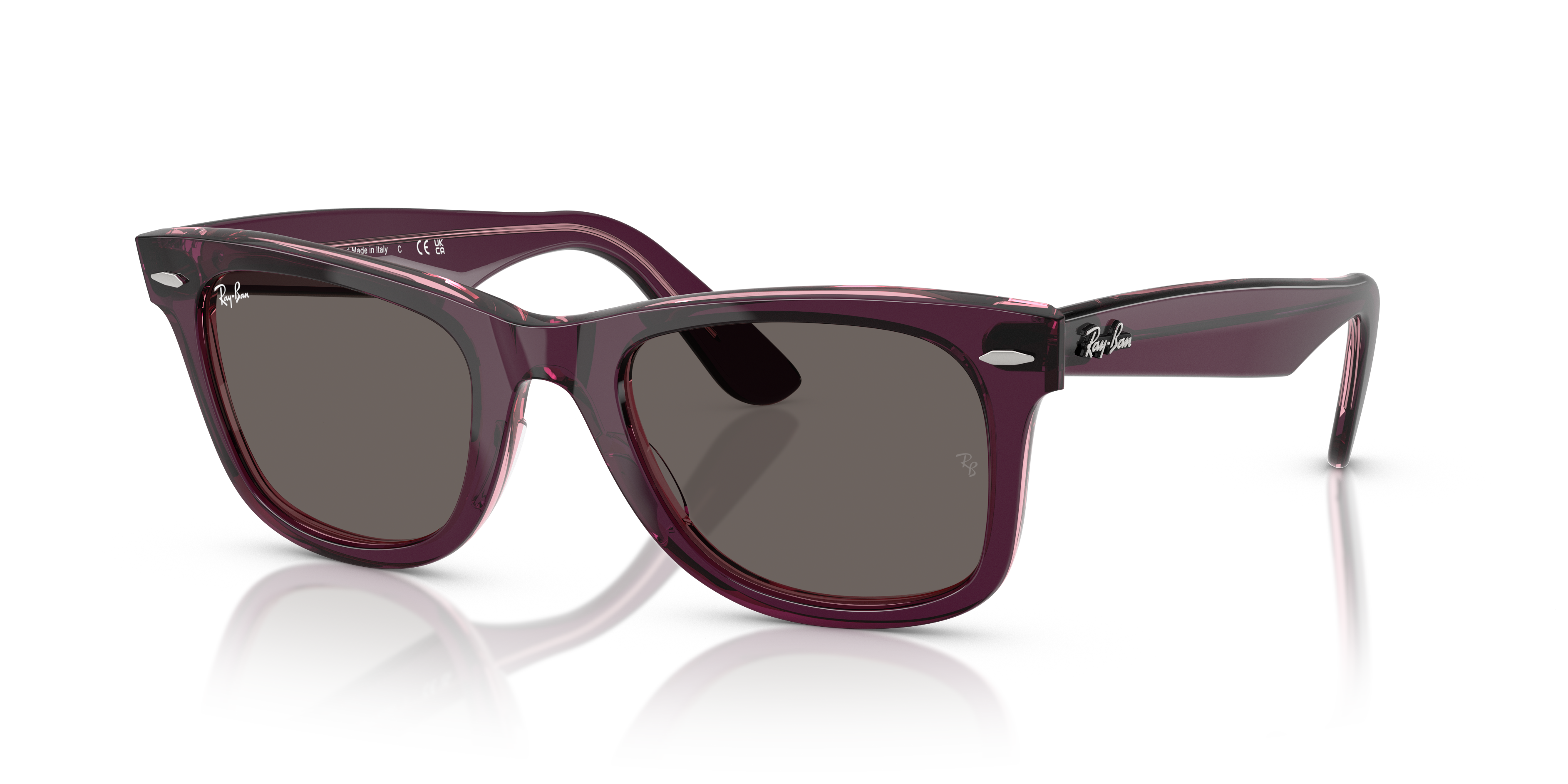 Ray-Ban Wayfarer 0RB2140 Verde Trasparente | Occhiali da Sole Original