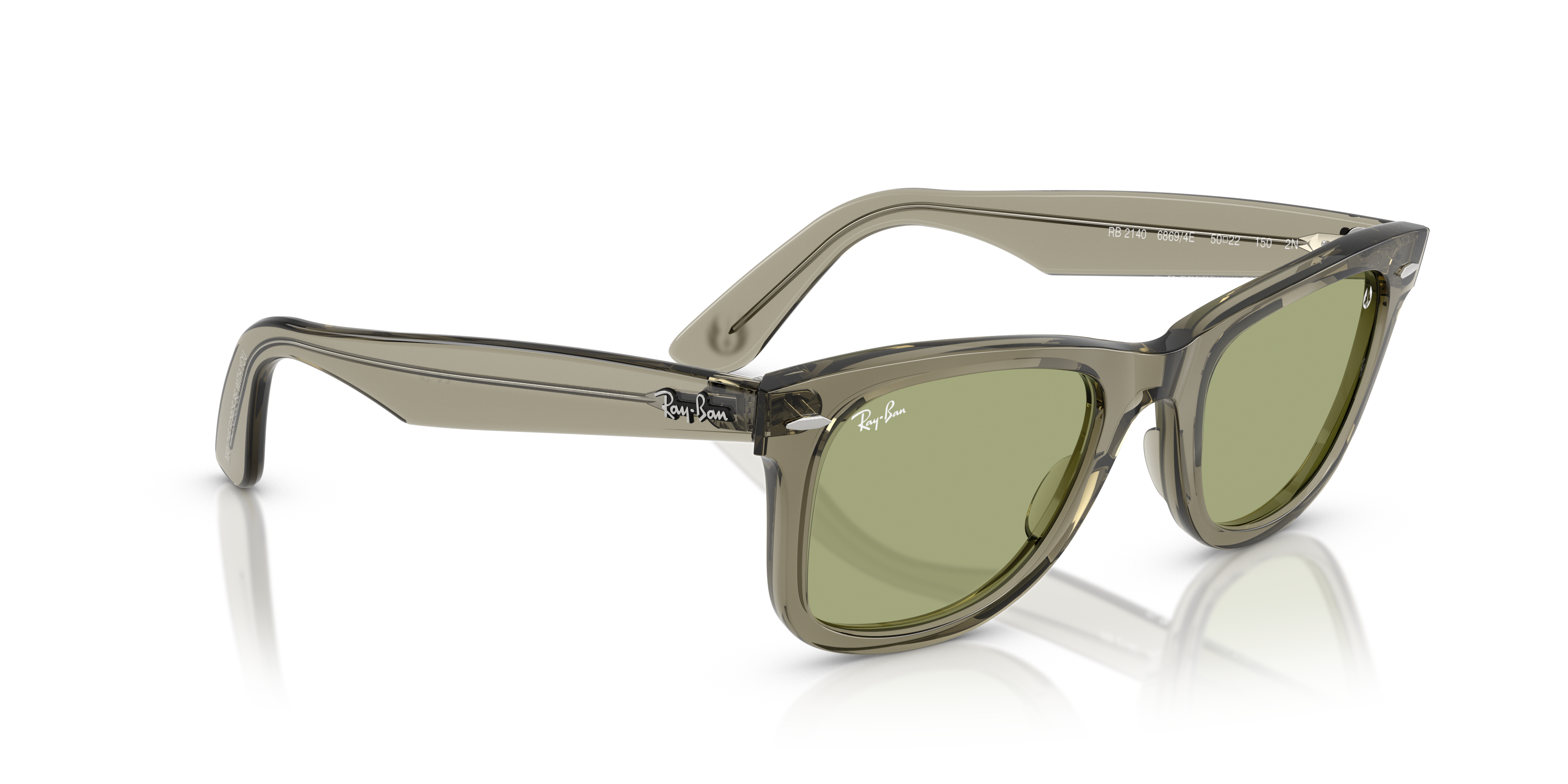 Ray-Ban Wayfarer 0RB2140 Verde Trasparente | Occhiali da Sole Original