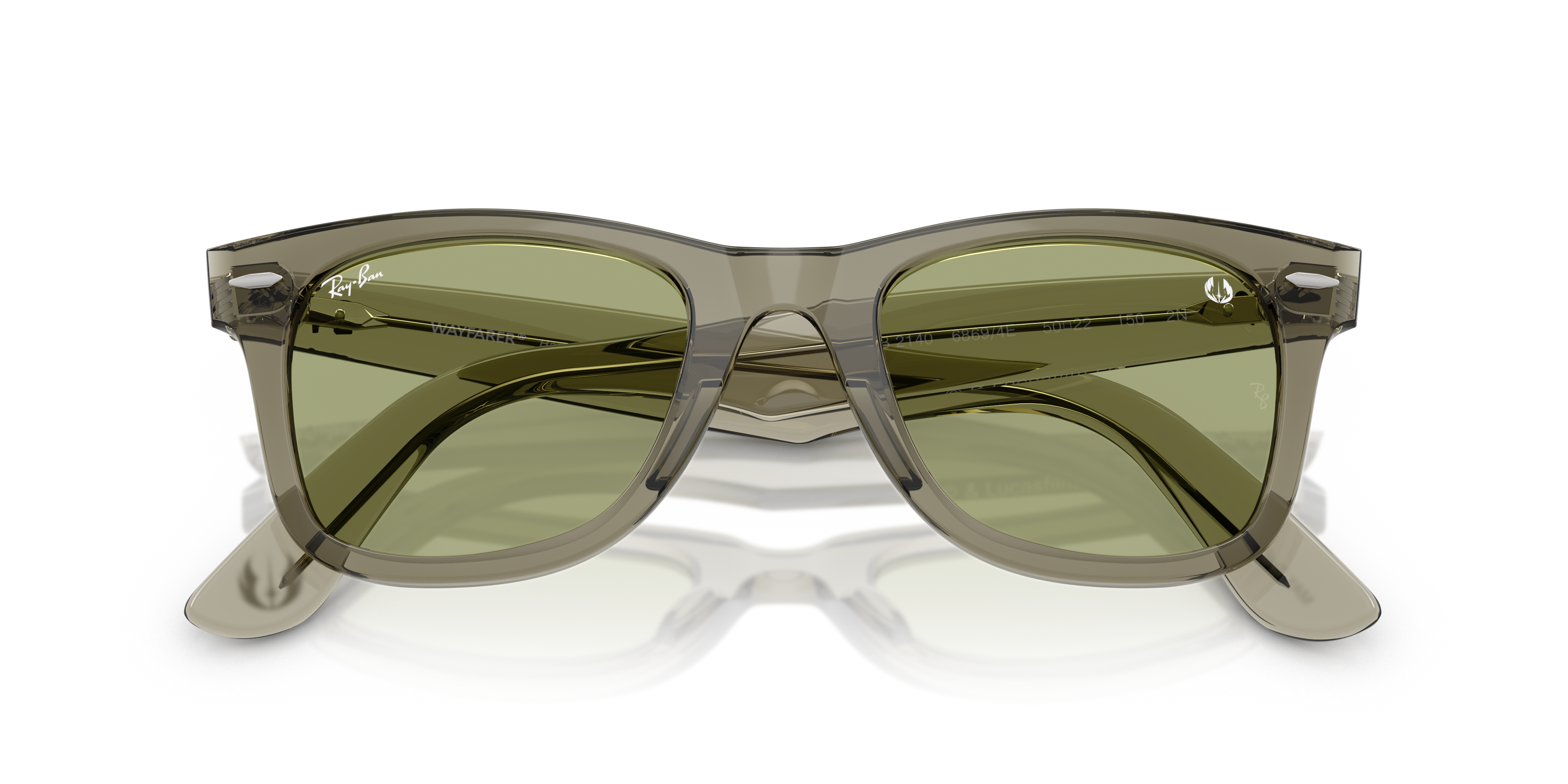 Ray-Ban Wayfarer 0RB2140 Verde Trasparente | Occhiali da Sole Original