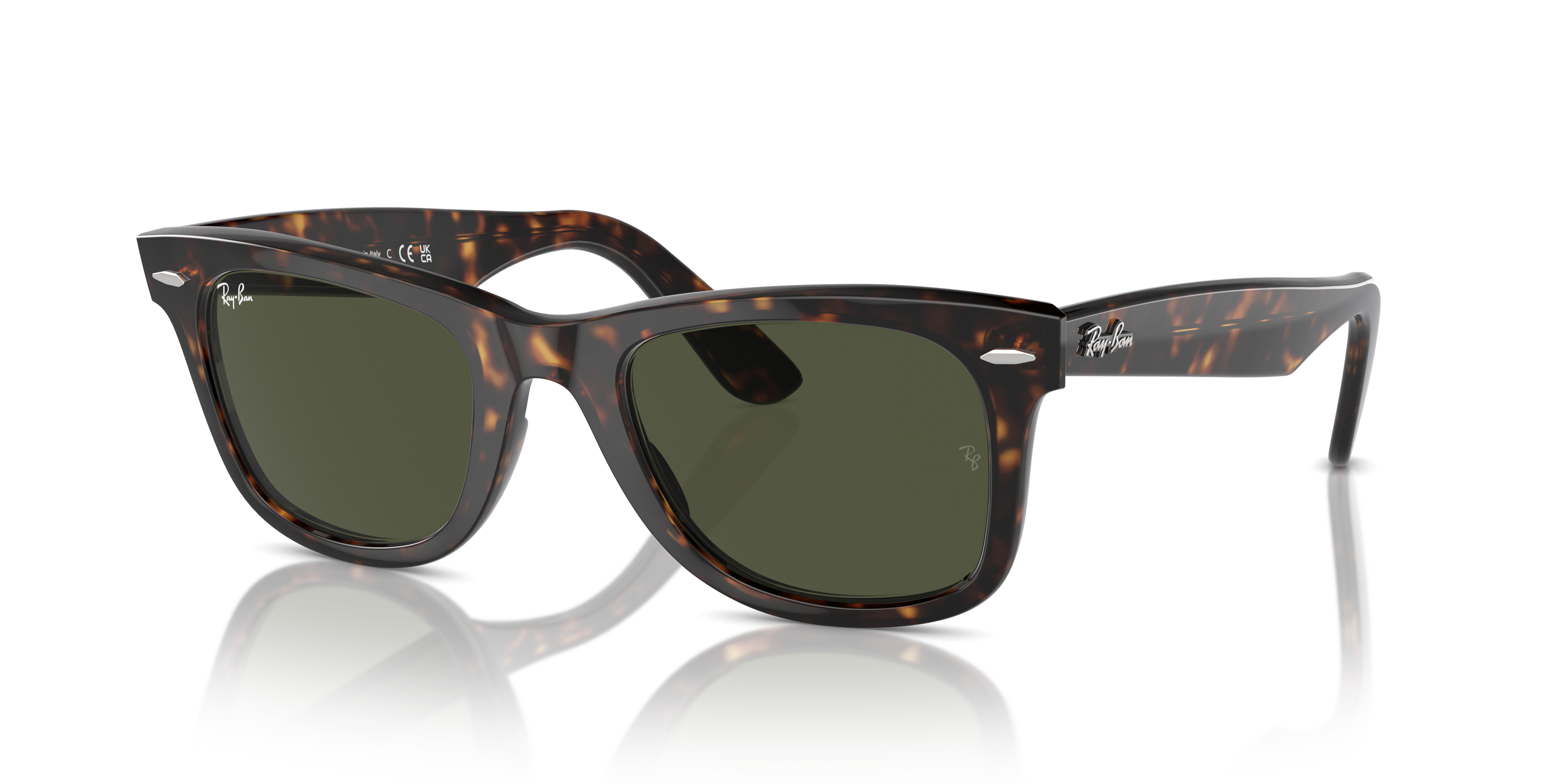 Ray-Ban Wayfarer 0RB2140 Verde Trasparente | Occhiali da Sole Original
