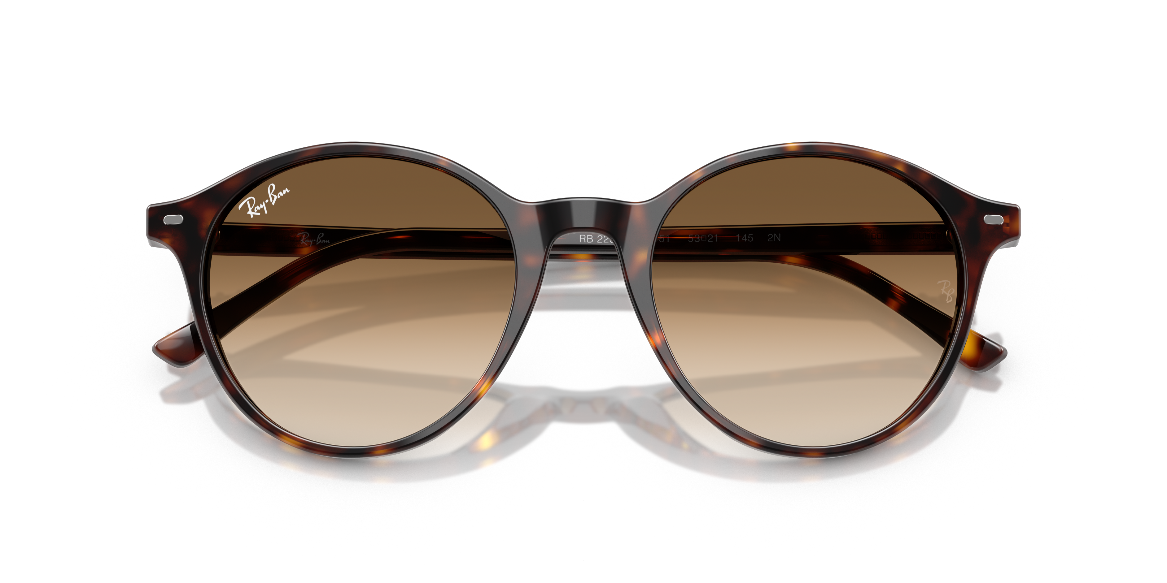 Occhiali da sole Ray-Ban Bernard 0RB2230 con montatura Havana Giallo e Blu, visti frontalmente, su sfondo chiaro.