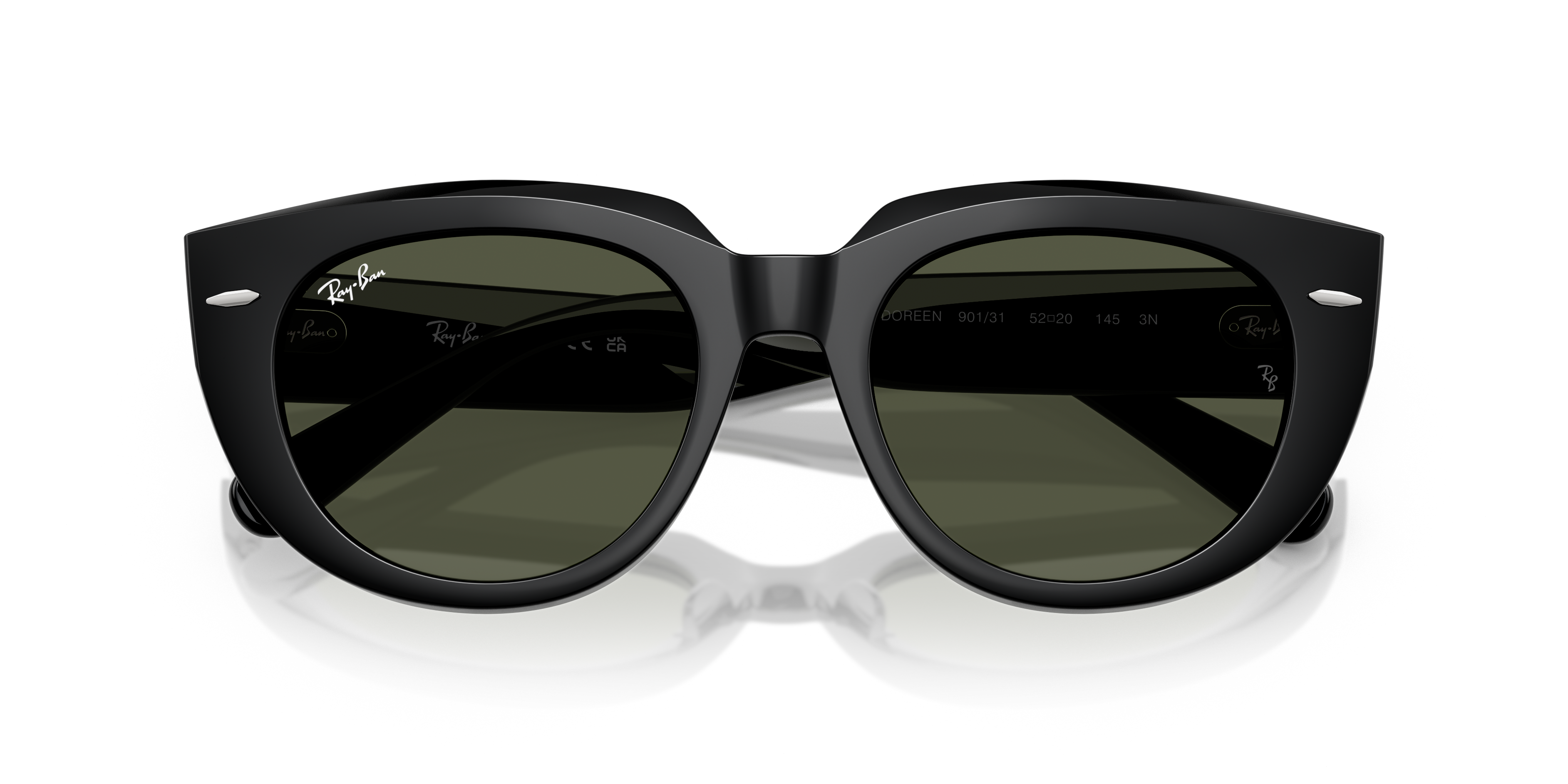 Occhiali da sole Ray-Ban Doreen 0RB2286 da donna, colore Havana su Marrone Trasparente, con lenti marroni, visti frontalmente