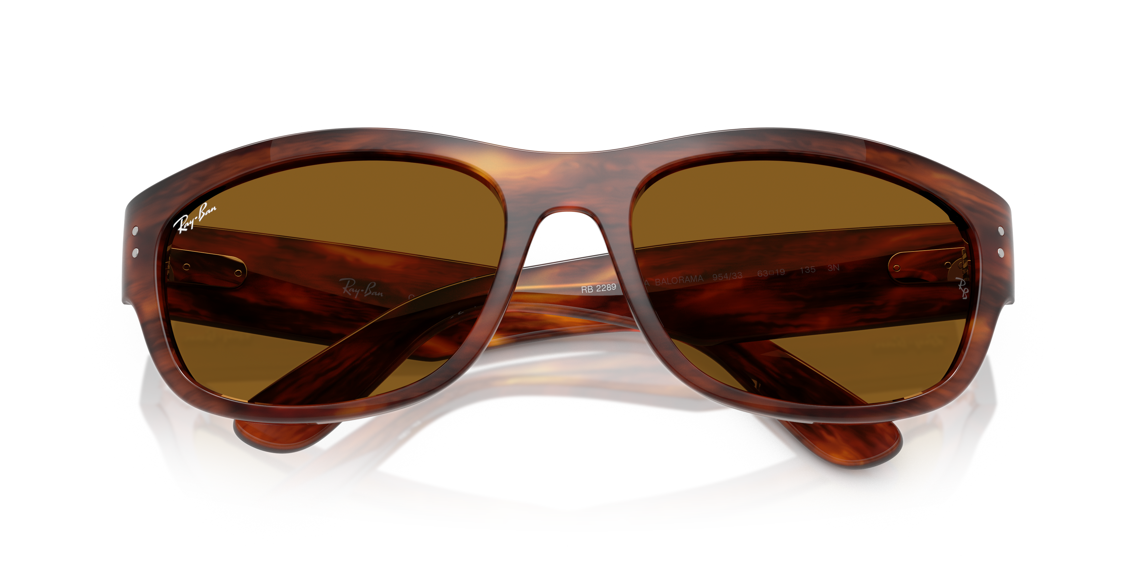 Occhiali da sole Ray-Ban Mega Balorama 0RB2289 Transparent Black, vista frontale su sfondo neutro
