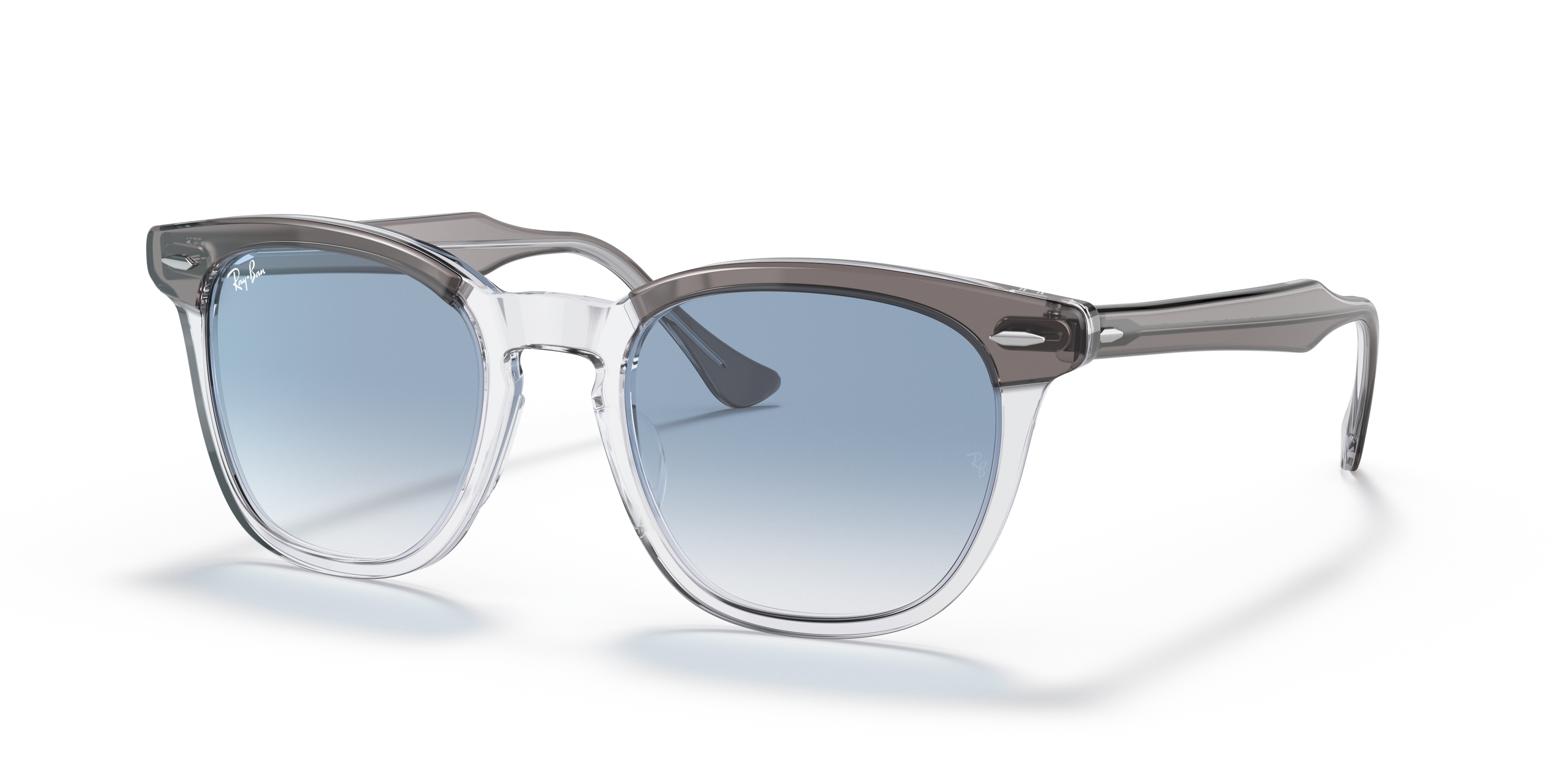 Occhiali da sole Ray-Ban Hawkeye 0RB2298 Grey On Transparent, montatura in acetato grigio trasparente con lenti classiche.