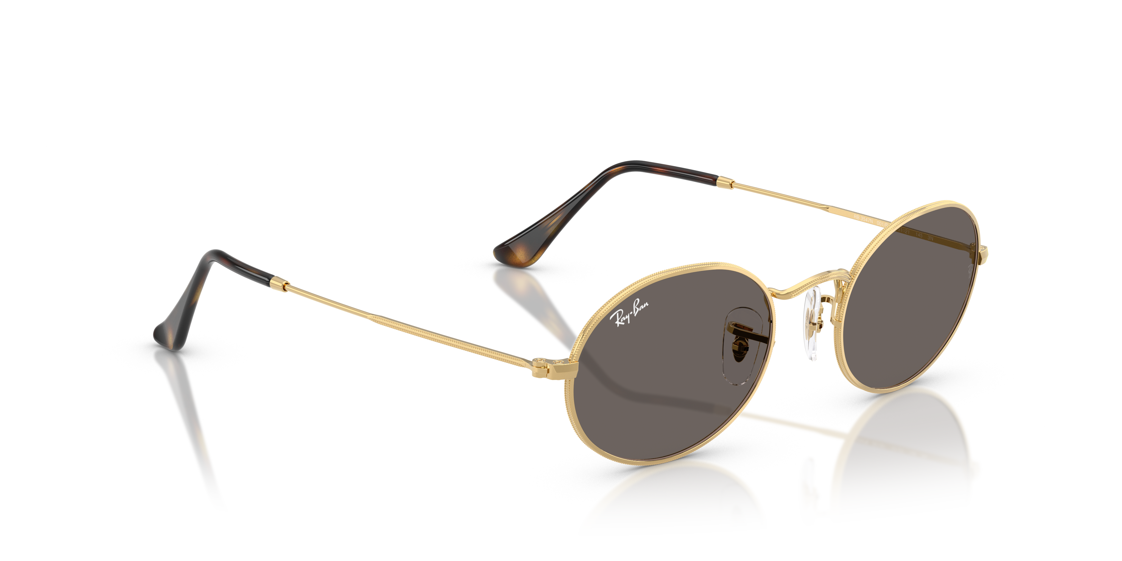UNISEX SUNGLASSES RAY-BAN RB 3547N OVAL 001 GOLD CALIBER 48 
