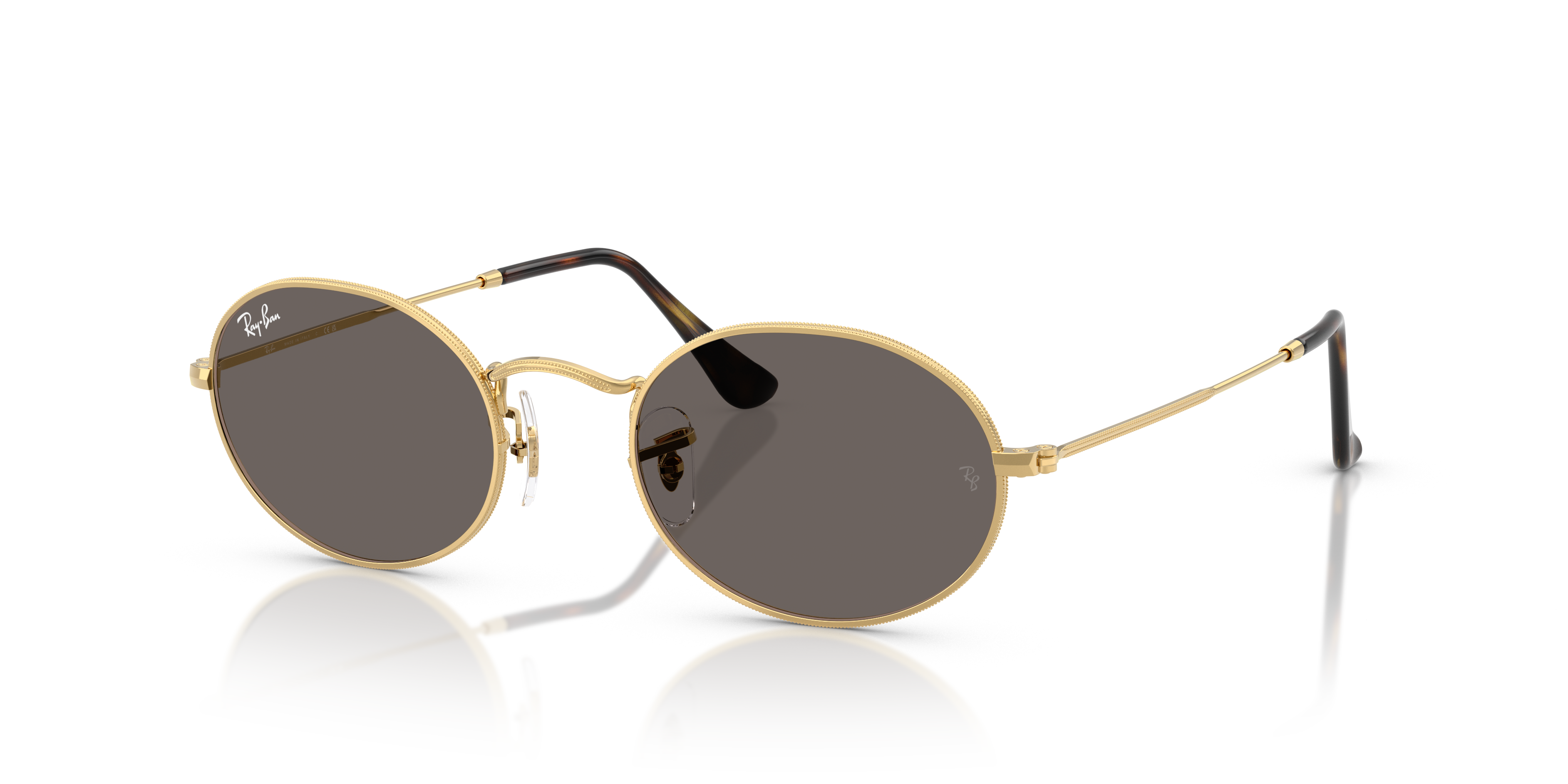 UNISEX SUNGLASSES RAY-BAN RB 3547N OVAL 001 GOLD CALIBER 48 