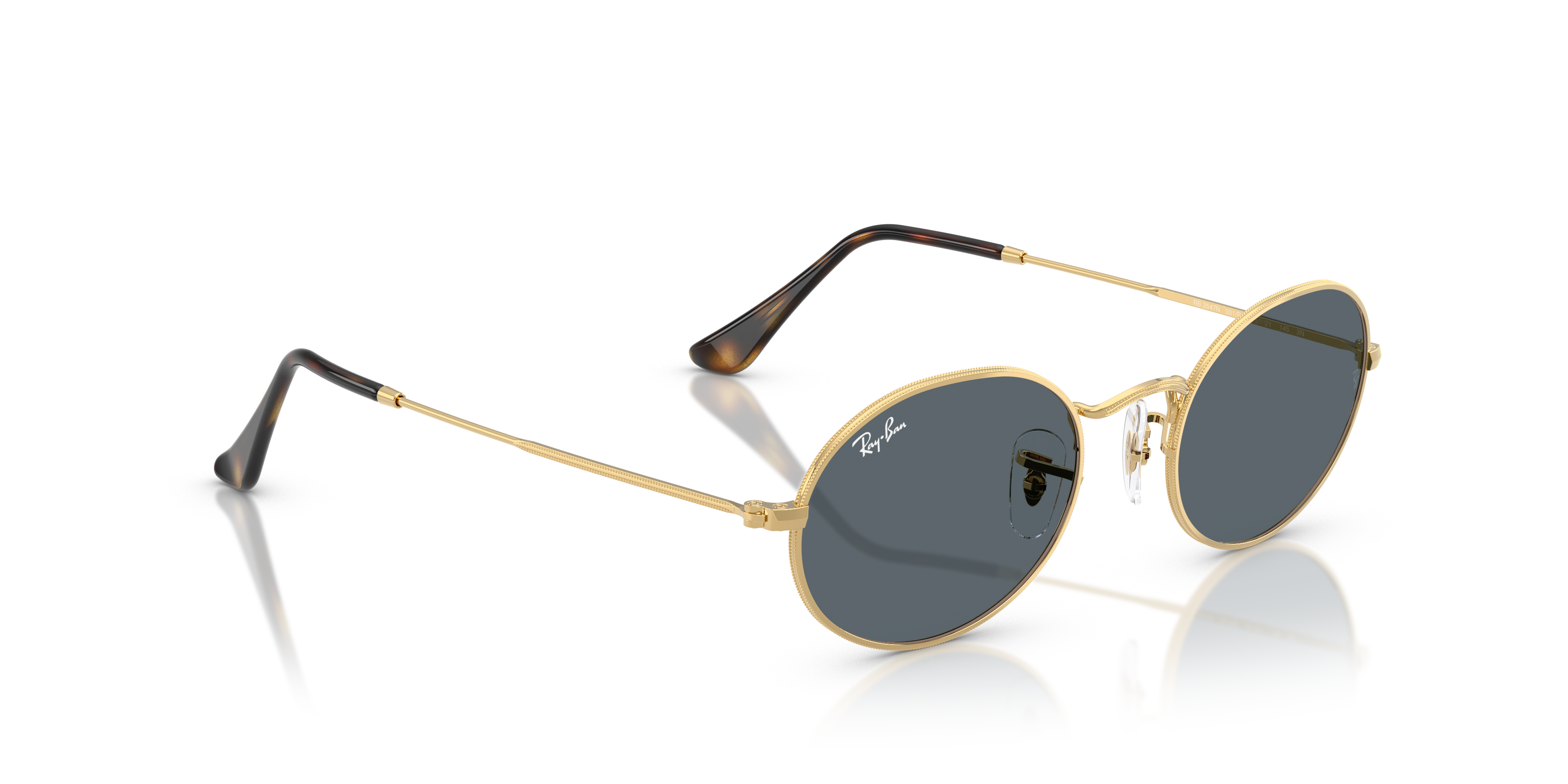 UNISEX SUNGLASSES RAY-BAN RB 3547N OVAL 001 GOLD CALIBER 48 