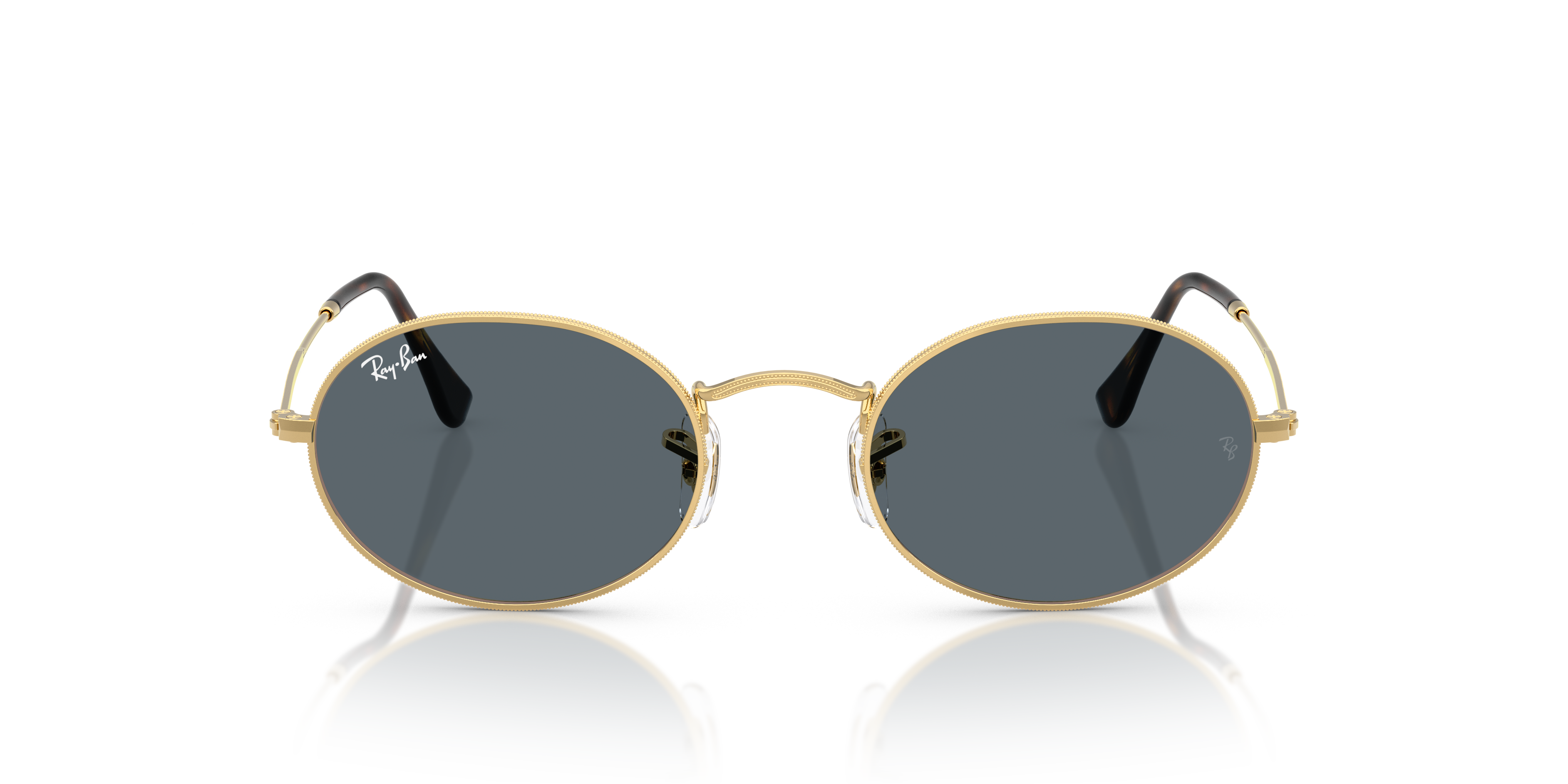 UNISEX SUNGLASSES RAY-BAN RB 3547N OVAL 001 GOLD CALIBER 48 