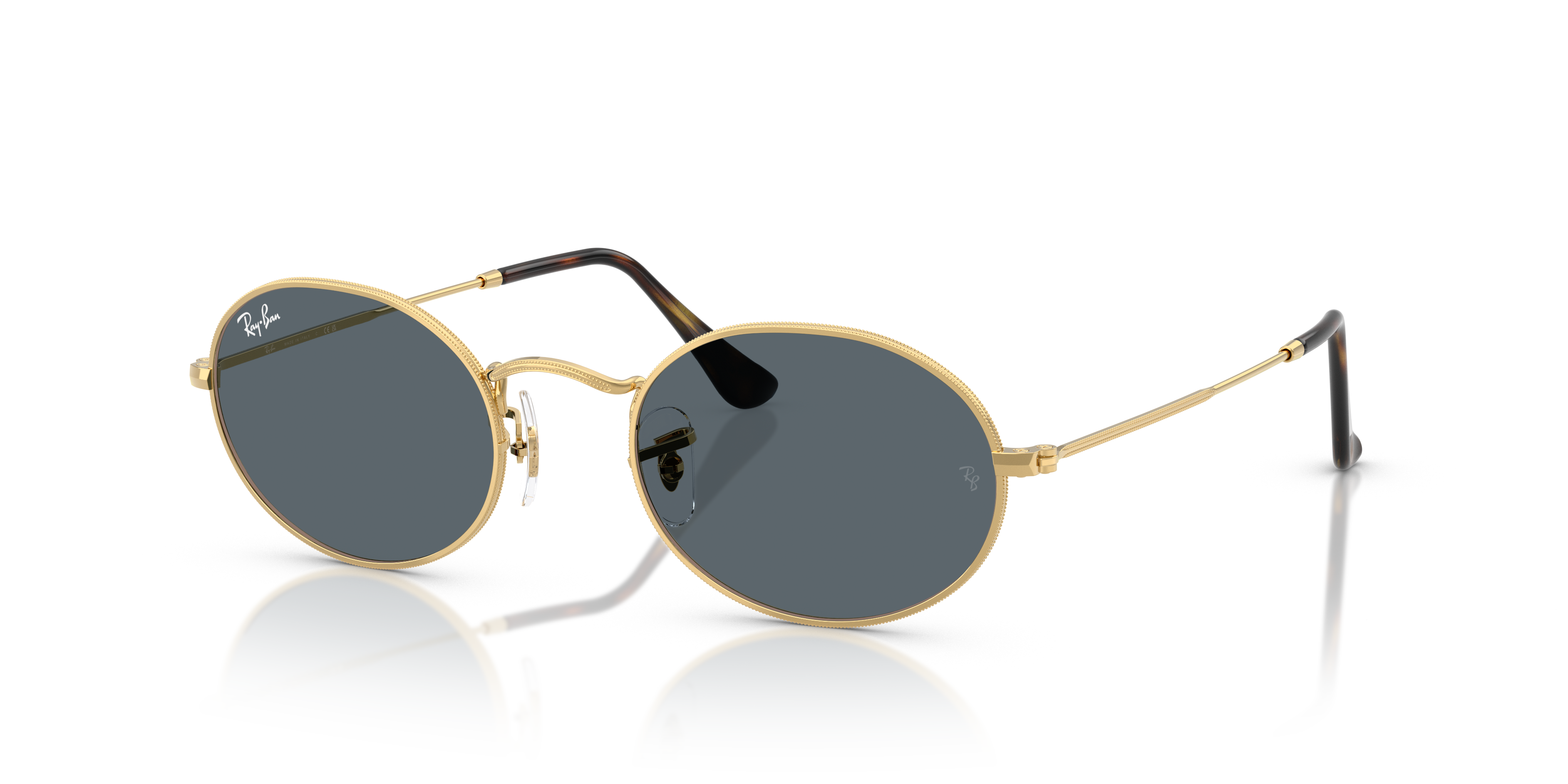 UNISEX SUNGLASSES RAY-BAN RB 3547N OVAL 001 GOLD CALIBER 48 